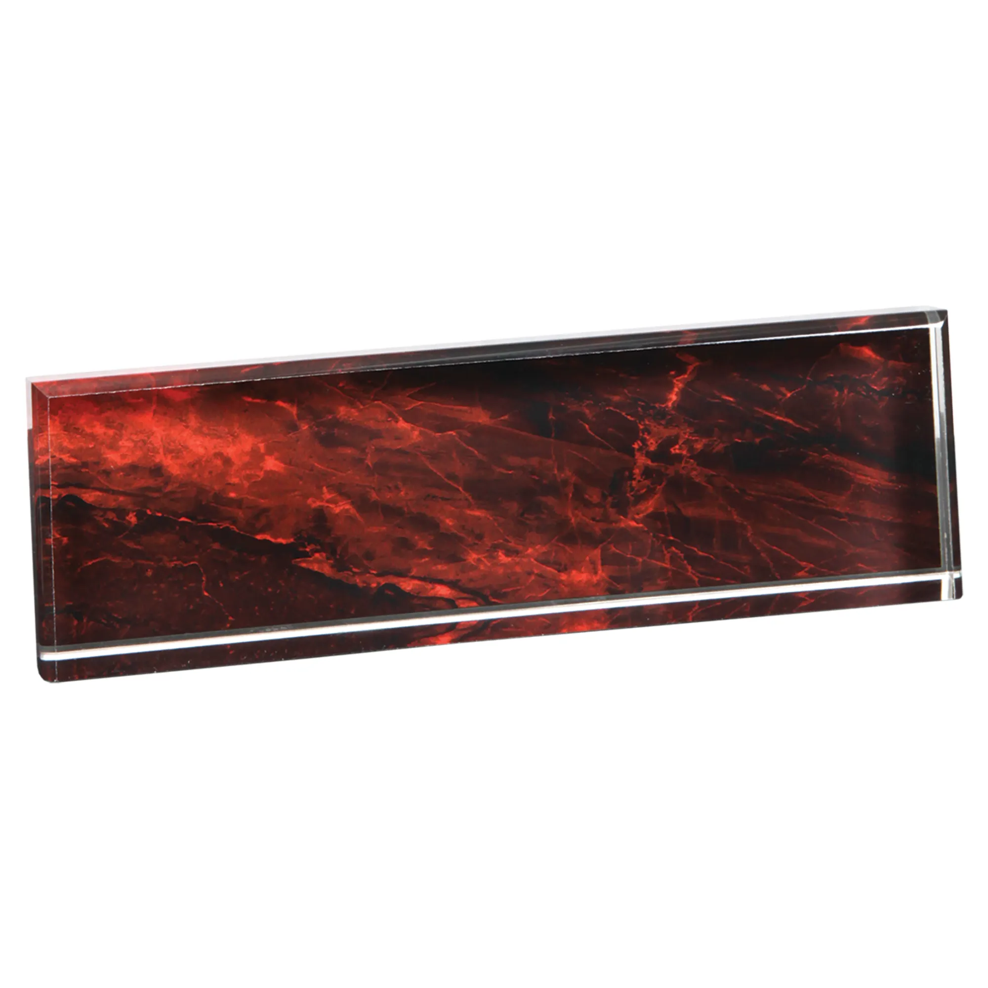 9 1/2" x 2 3/4" Red Marble Acrylic Name Bar 5