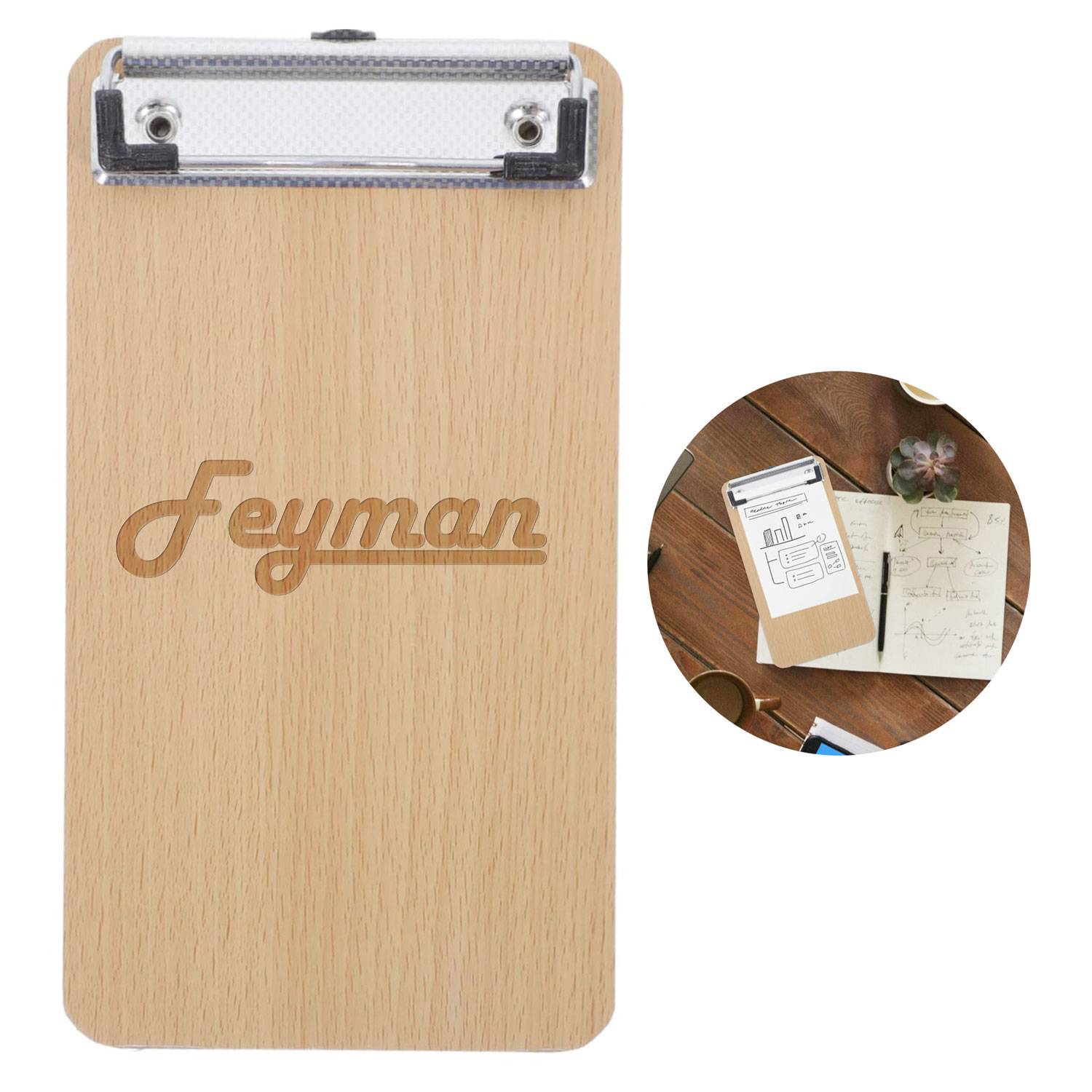 Double Sided Wood Grain Clipboard 2