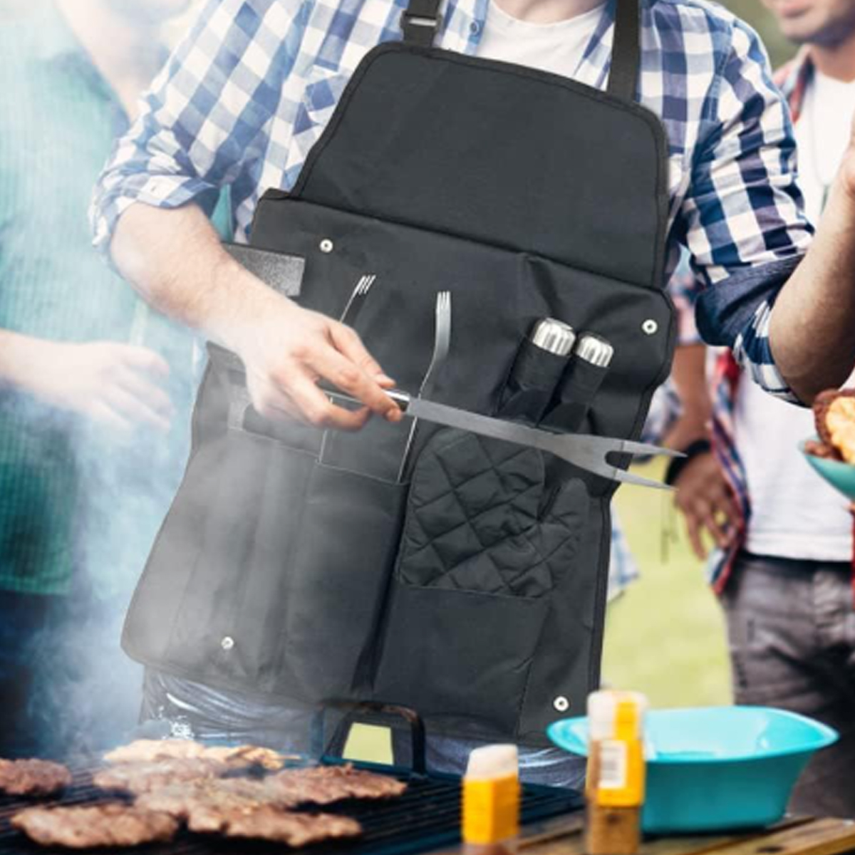 Custom 6-Piece Set BBQ Grill Tool Apron Set 5