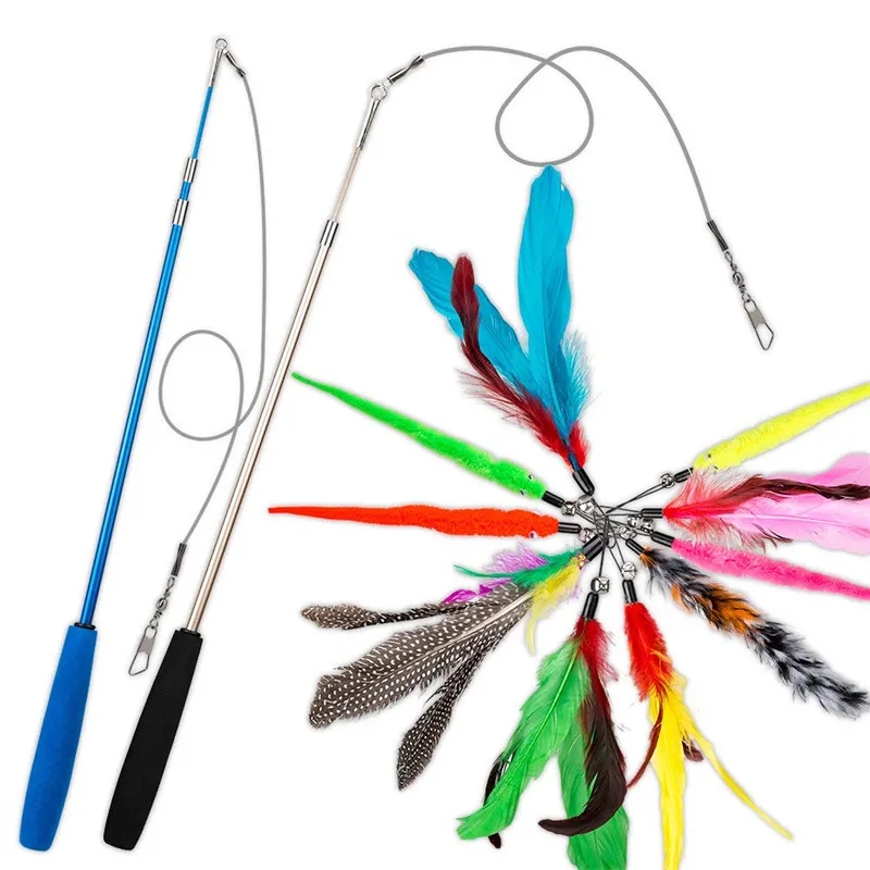 Cat Catch Wand Teaser Feather Toy 3