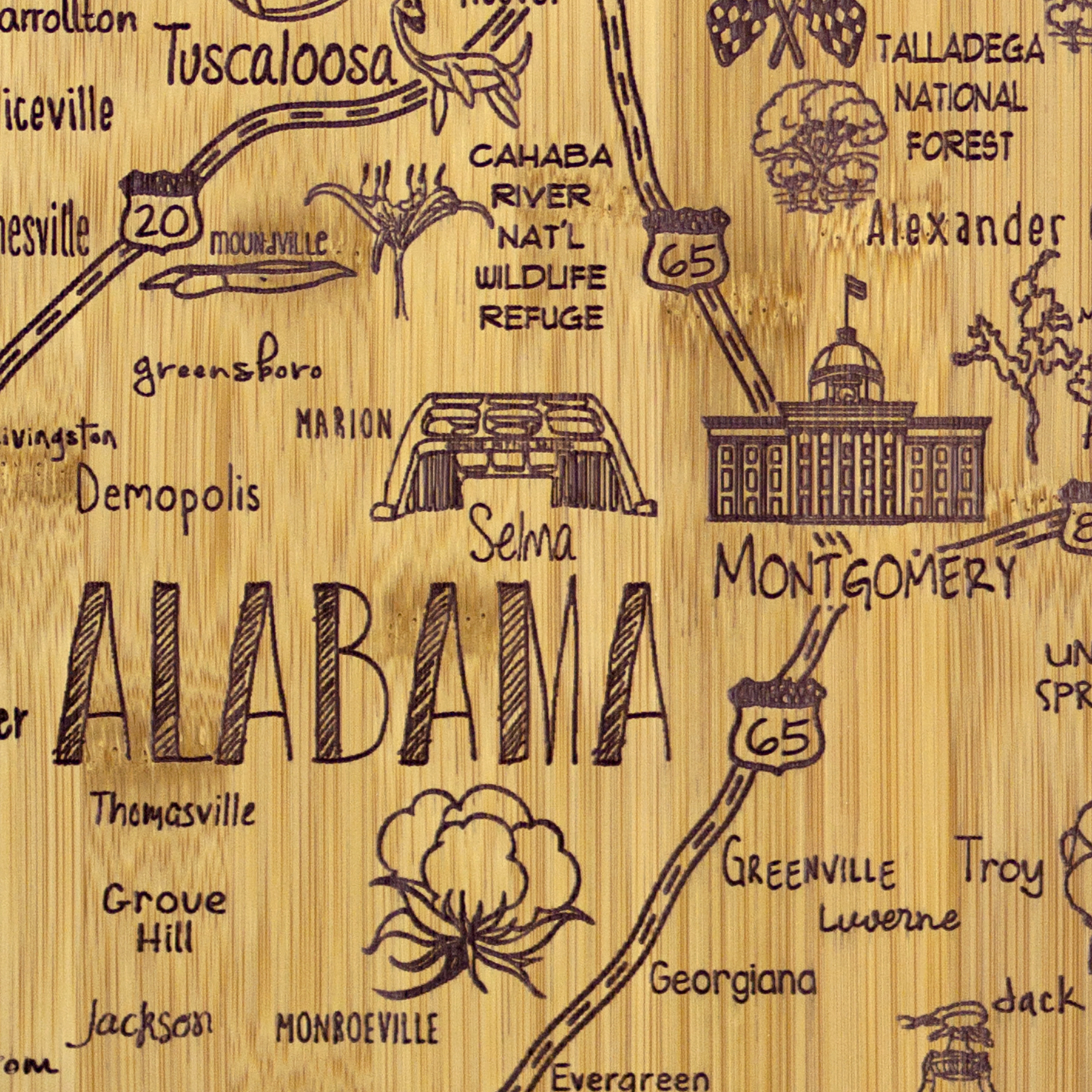 Destination Alabama Cutting & Serving Board 4