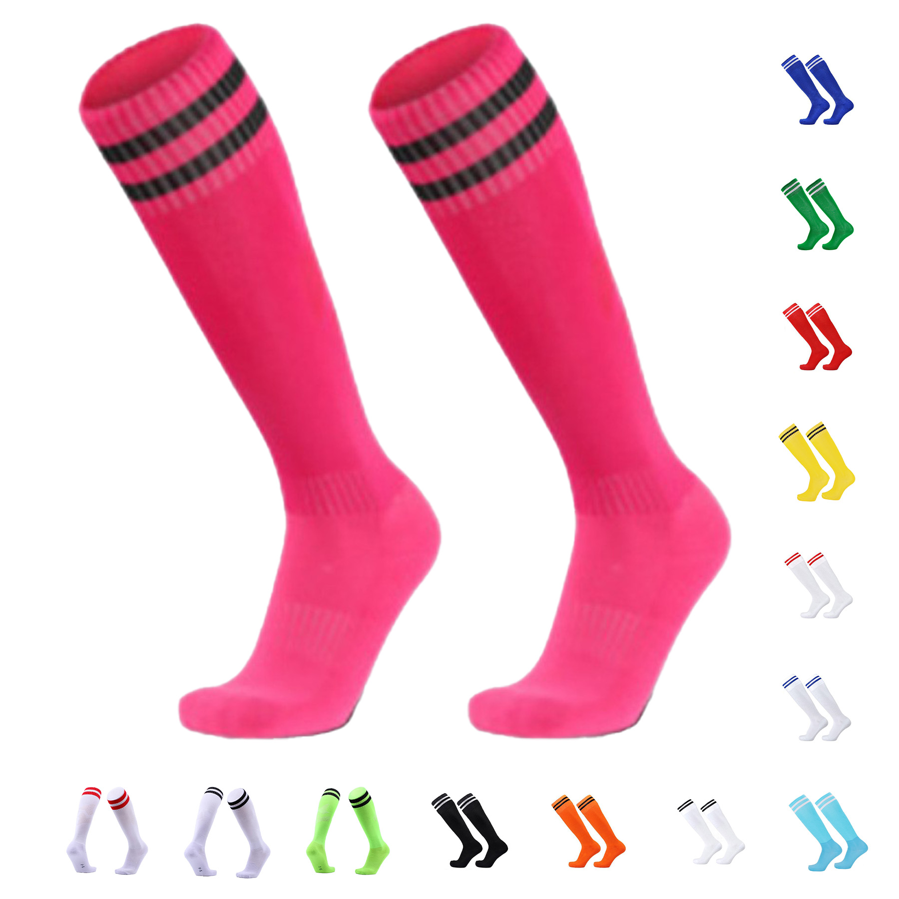 Stretchy Compression Knee High Tube Socks Footbal 2
