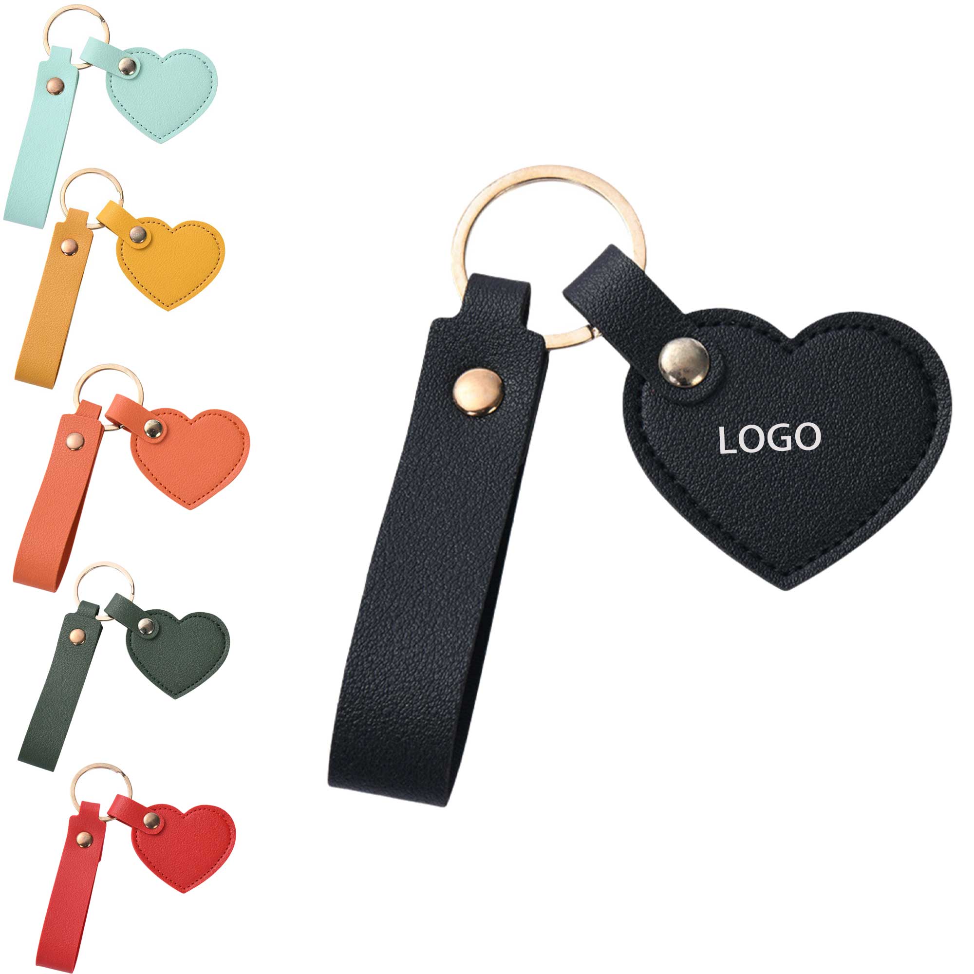 Durable Lightweight Heart Leather Keychain 3