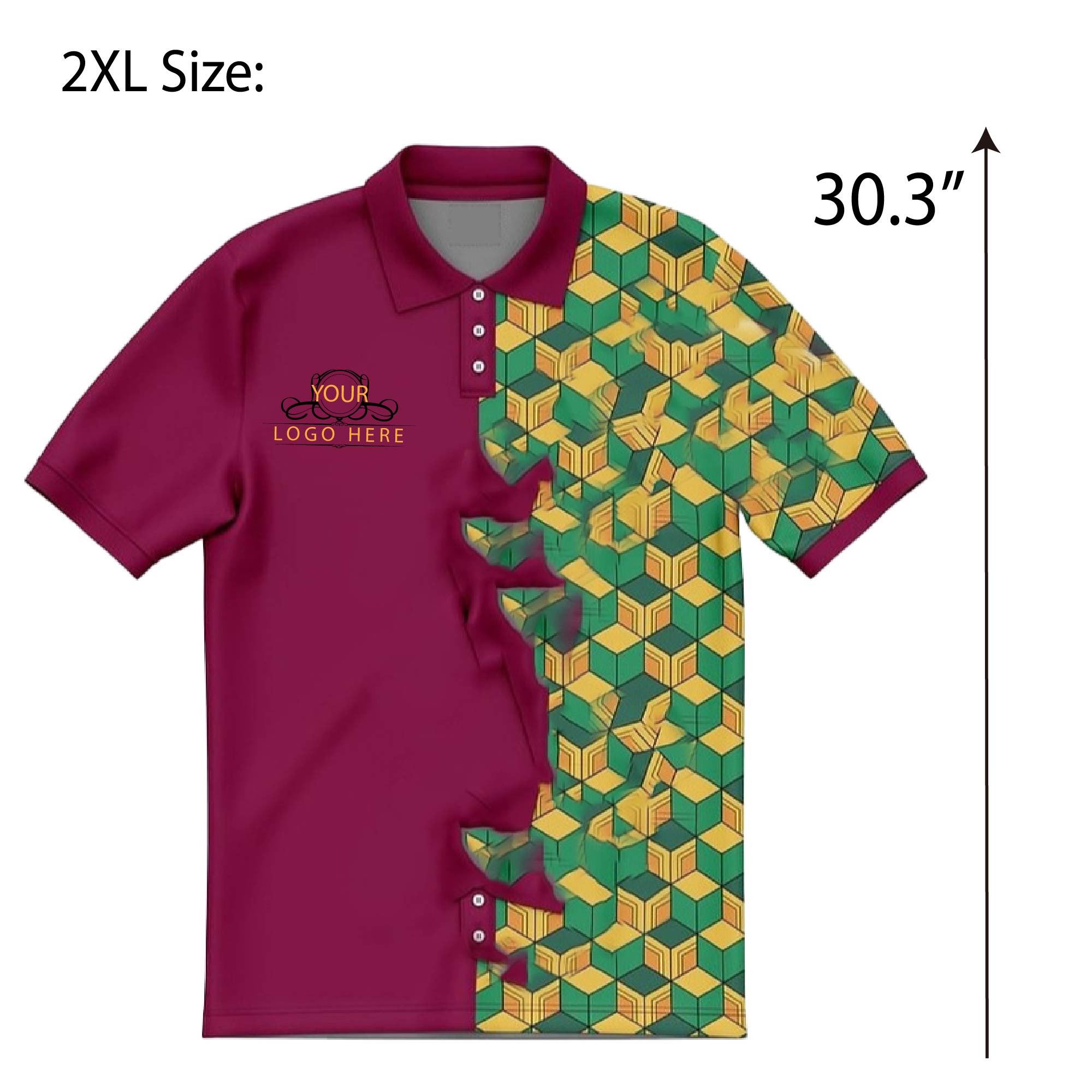 Fully Sublimated Men`s Adult polo shirt 2