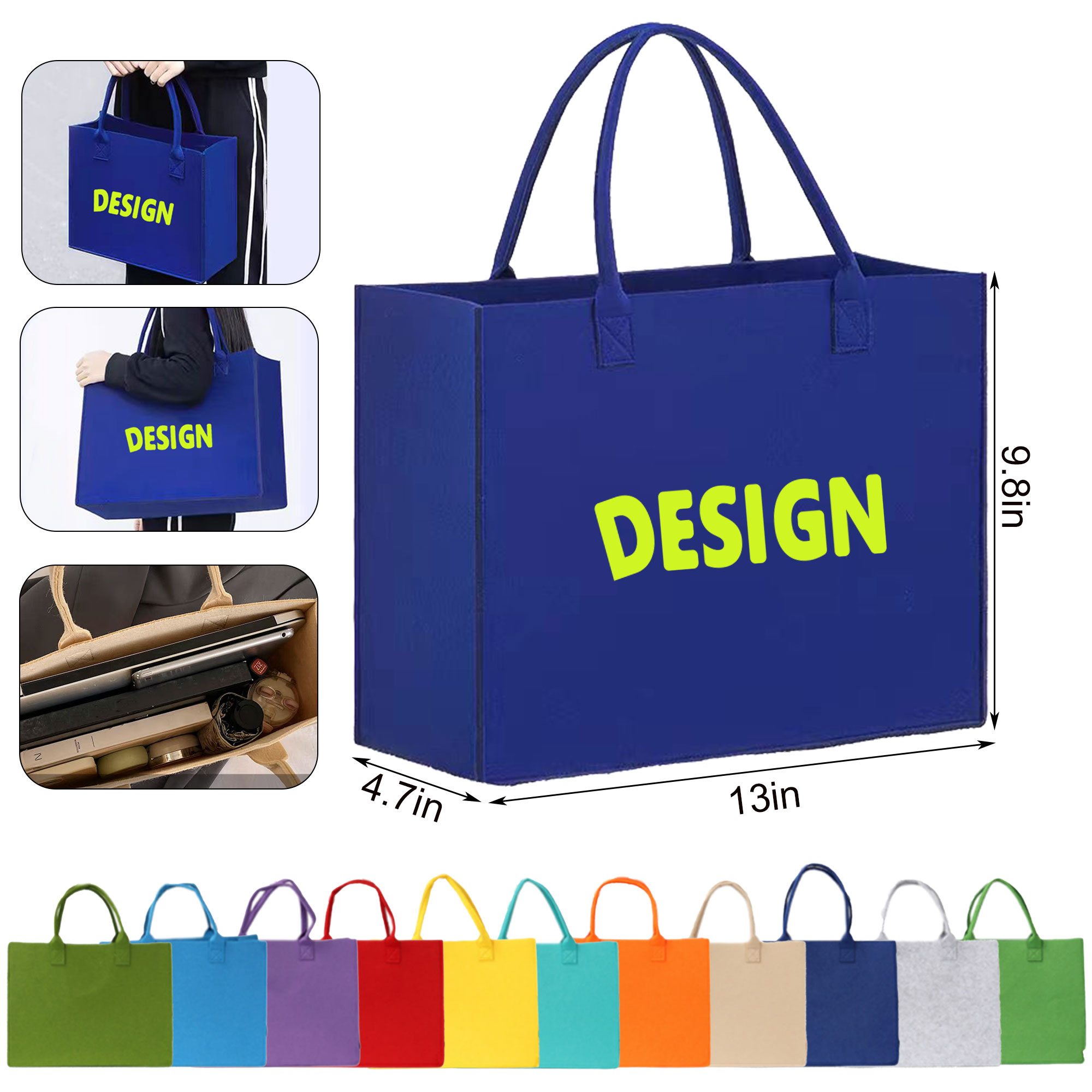 MOQ50 Multi-use Portable Felt Tote Bag 6