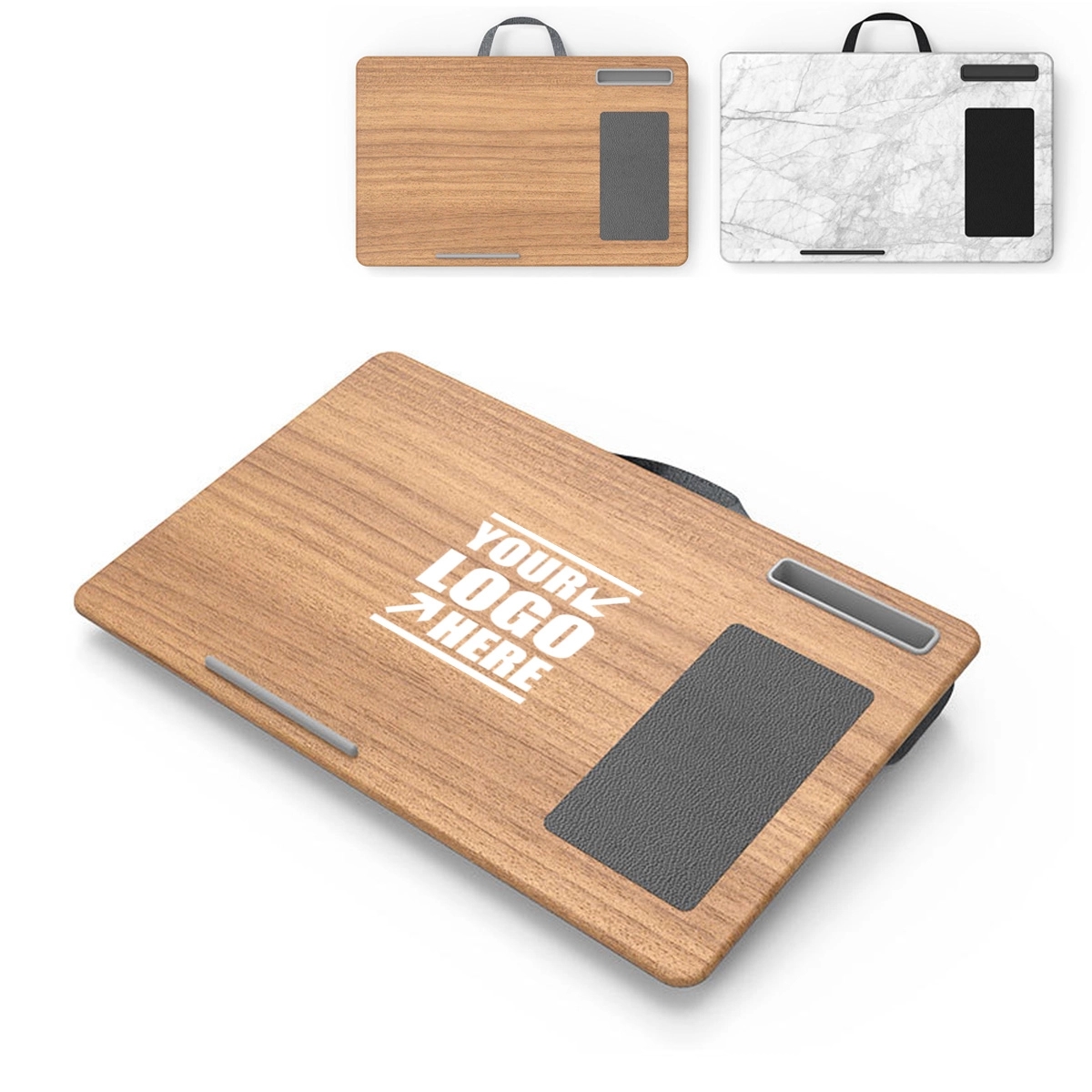 Lap Desk with Device Ledge, Mouse Pad and Phone Holder 2