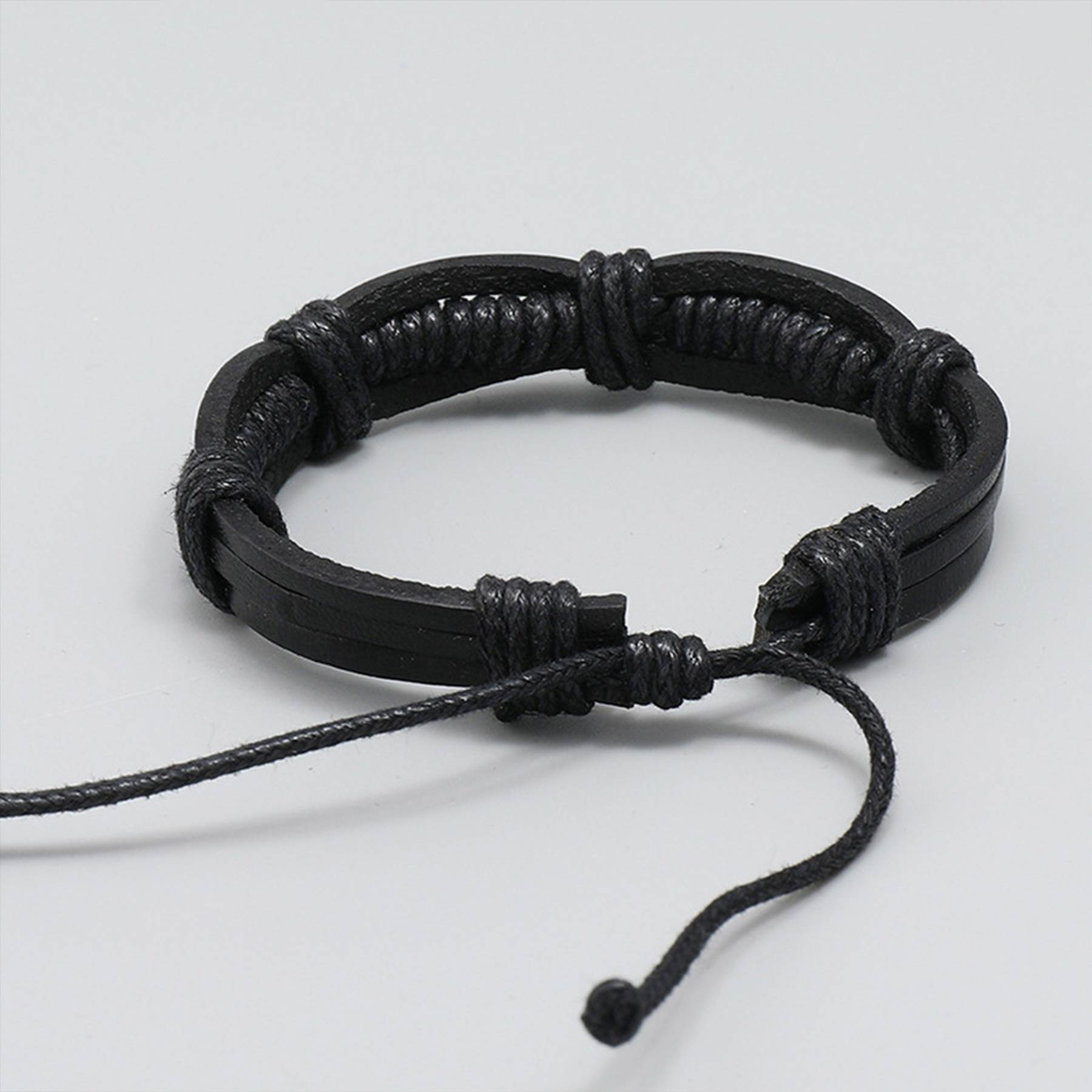 PU Simple hand-woven men's bracelets 4