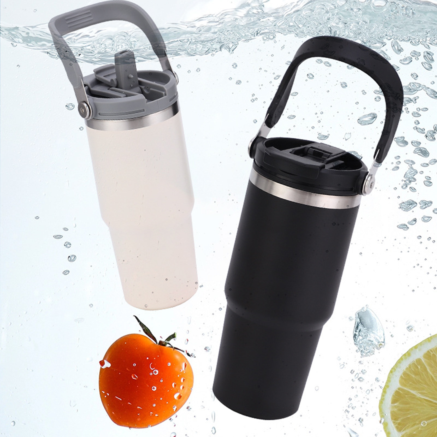30Oz Portable Stainless Steel Tumbler With Handle 4