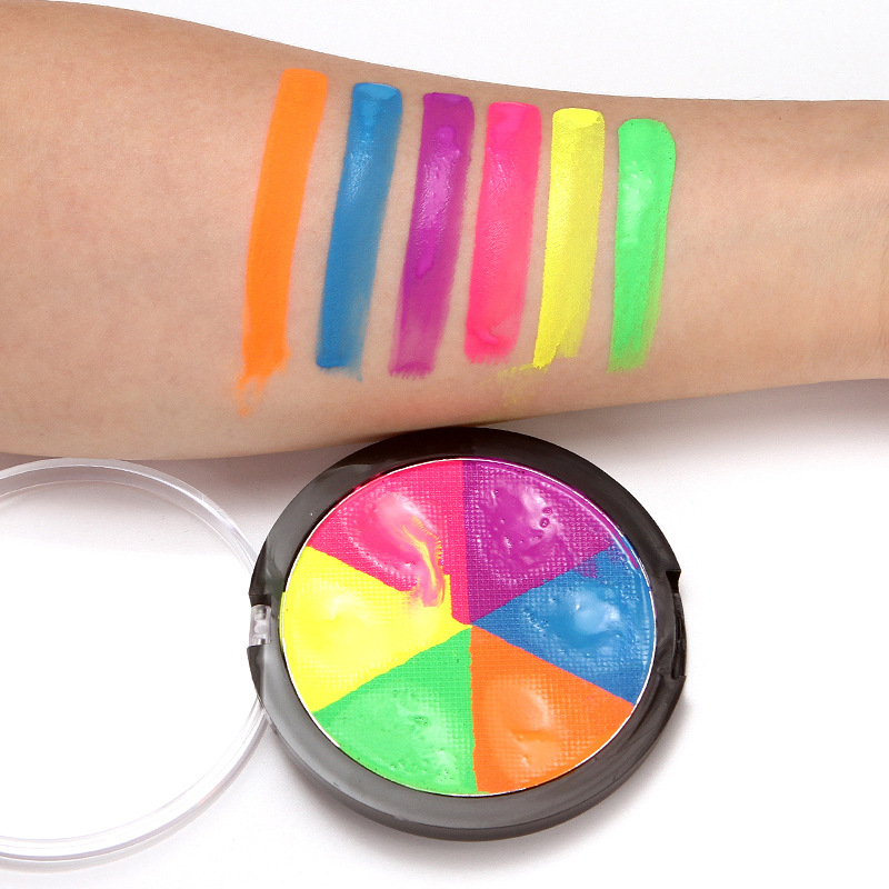 Neon Rainbow Fluorescent Halloween Face Makeup 3