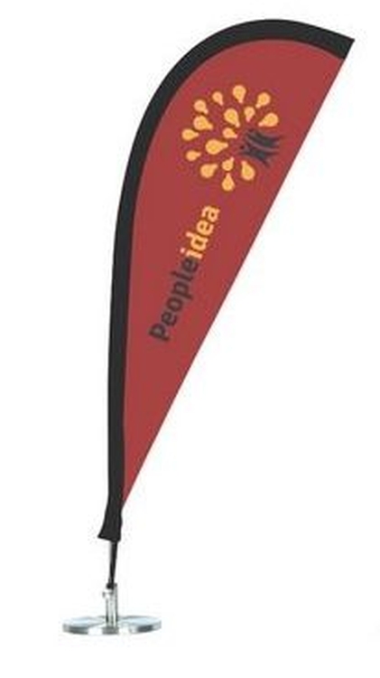 6"x14" Teardrop Table-Top Flag-2 side imprint 2