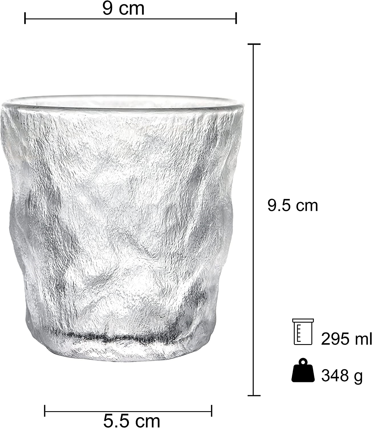 10Oz Glacier Pattern Glass Cup 2