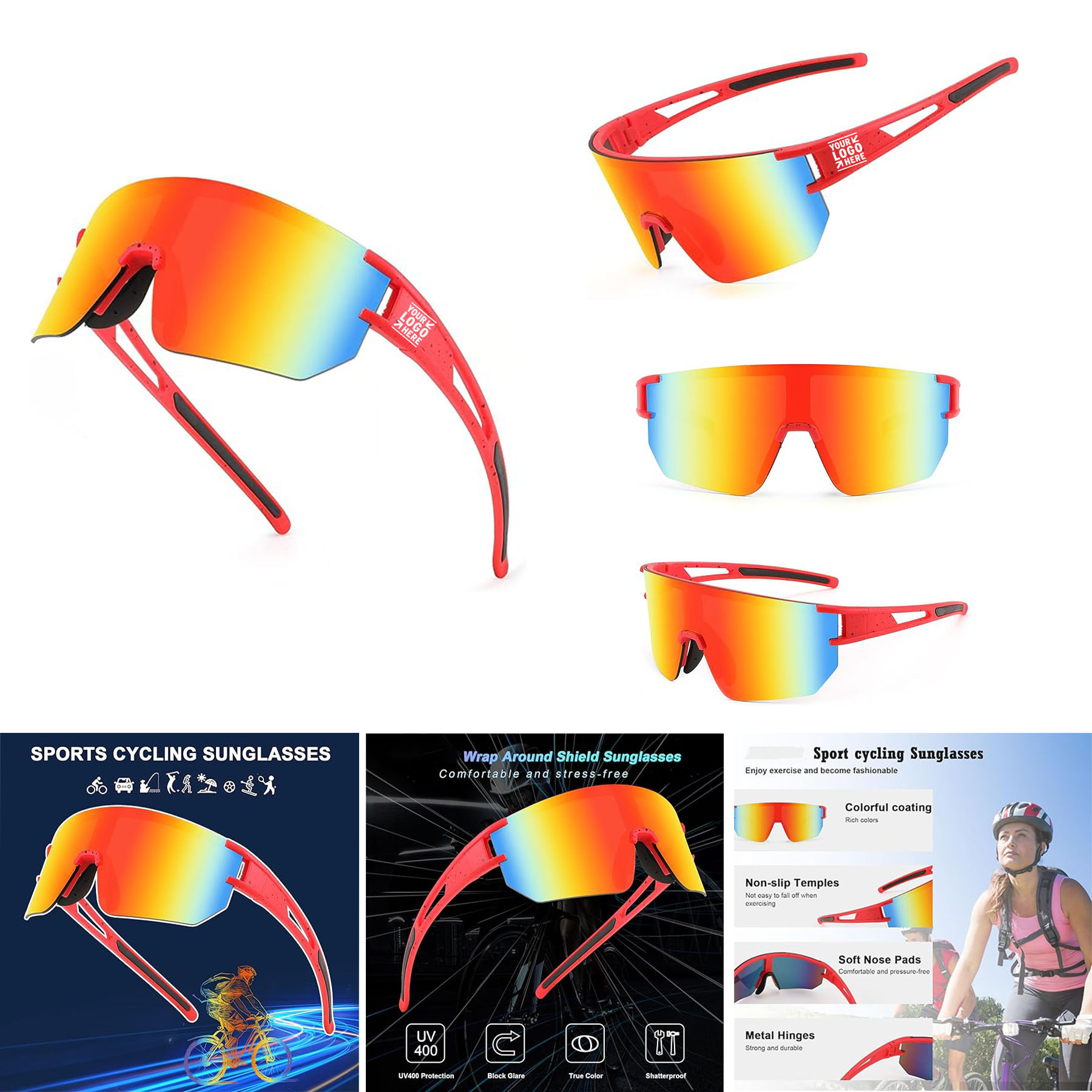 Men Women Cycling Sunglasses 80s Sport Baseball Running Mirrored Sun Glasses 2