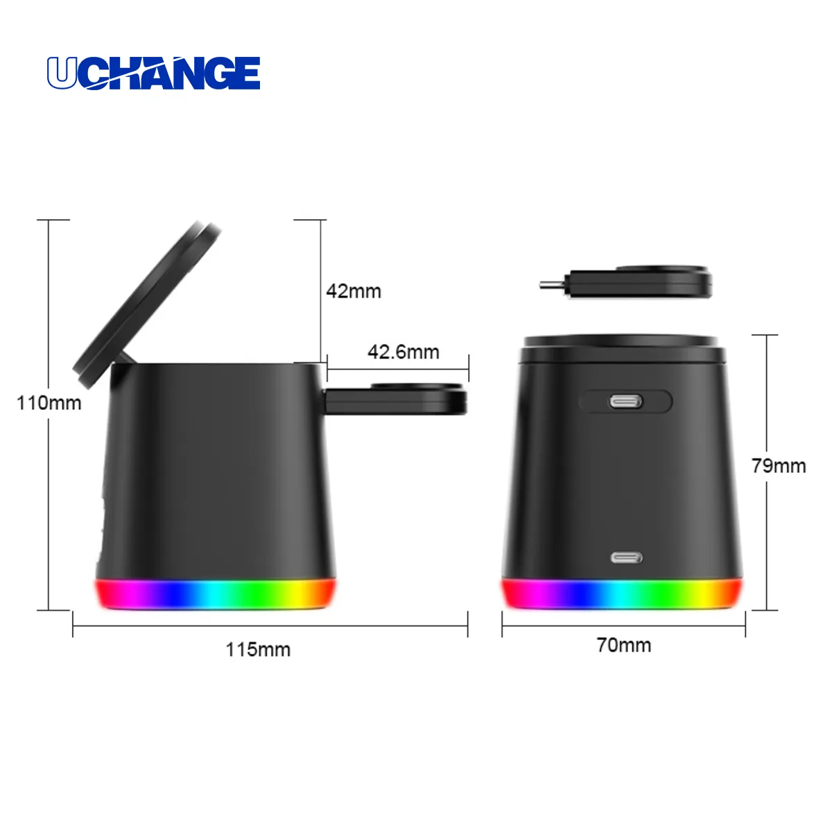RGB Light 4 In 1 Foldable MagSafe Wireless Charger 4