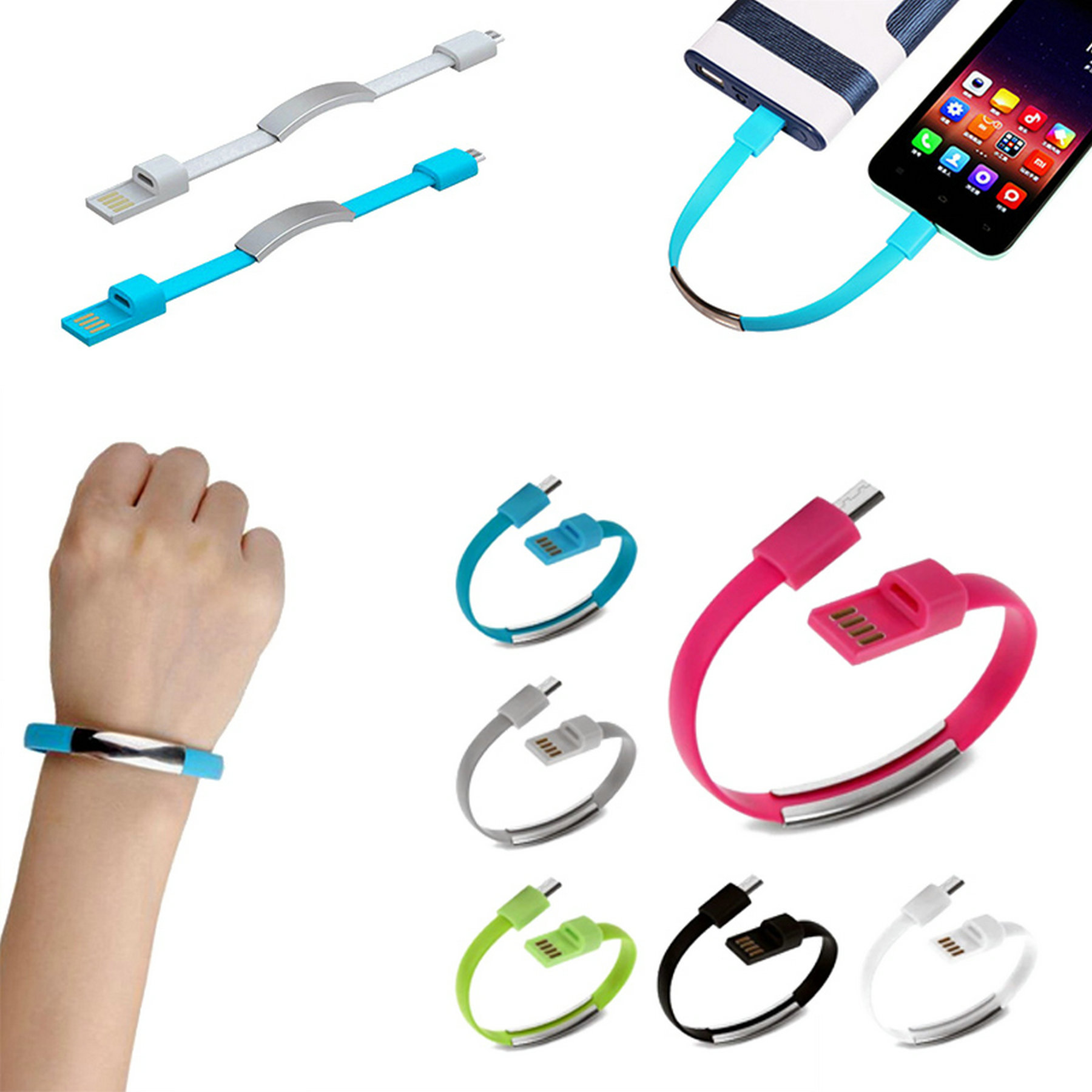USB Data Cable Bracelet Wristband 2