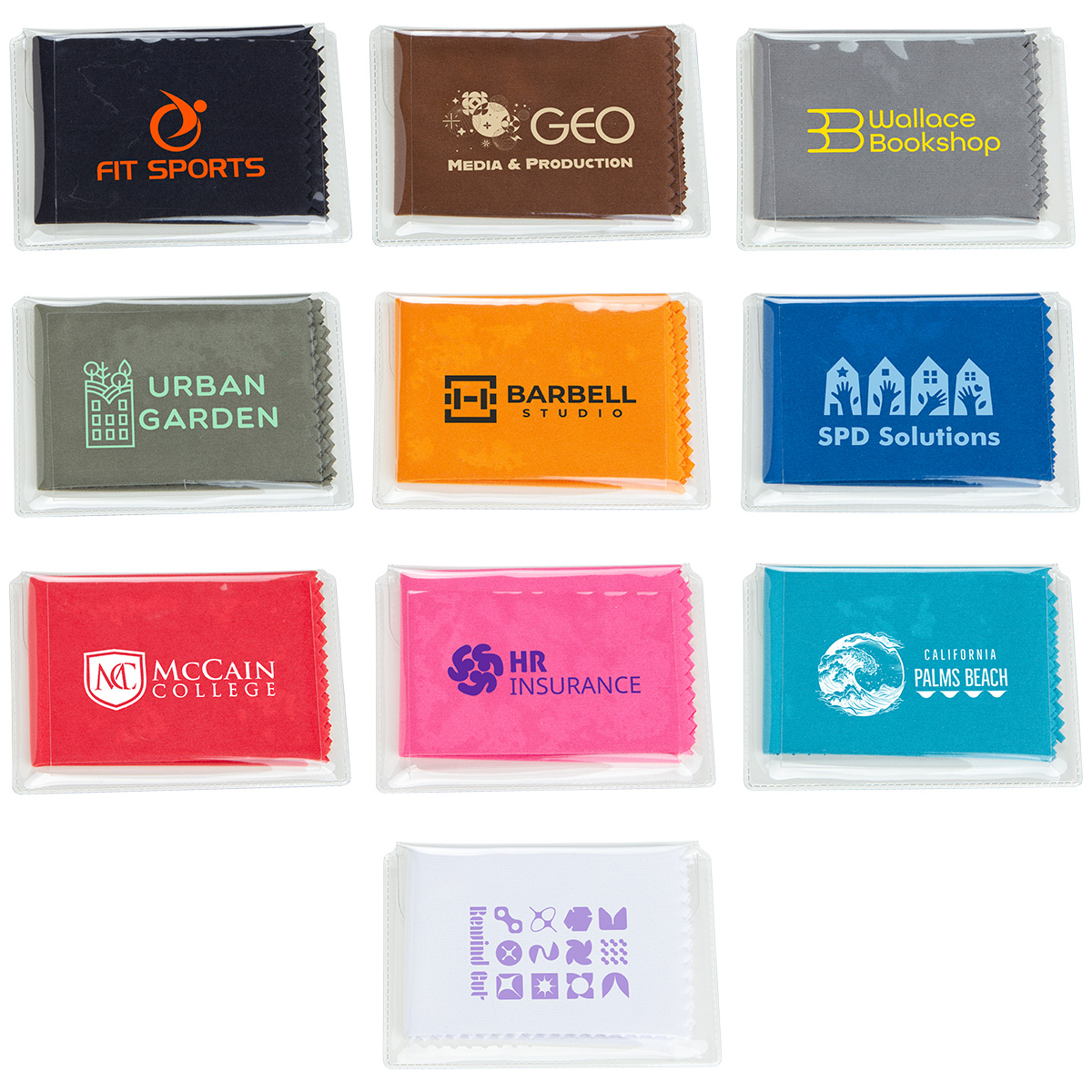 6" x 6" 220GSM Microfiber Cleaning Cloth in Clear PVC Case 24