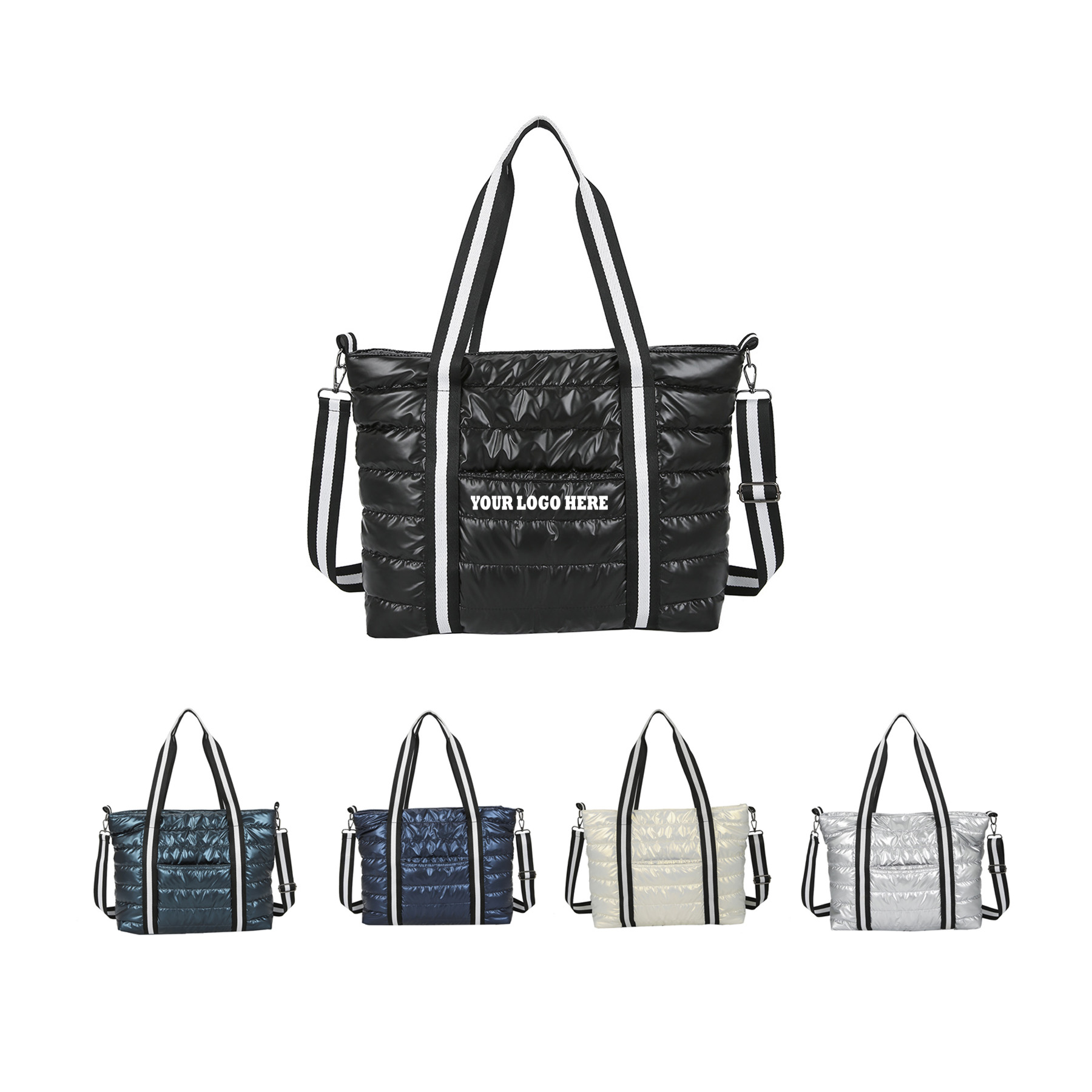 Nylon Tote Bag With Shoulder Strap, custom tote bag with logo imprint 2