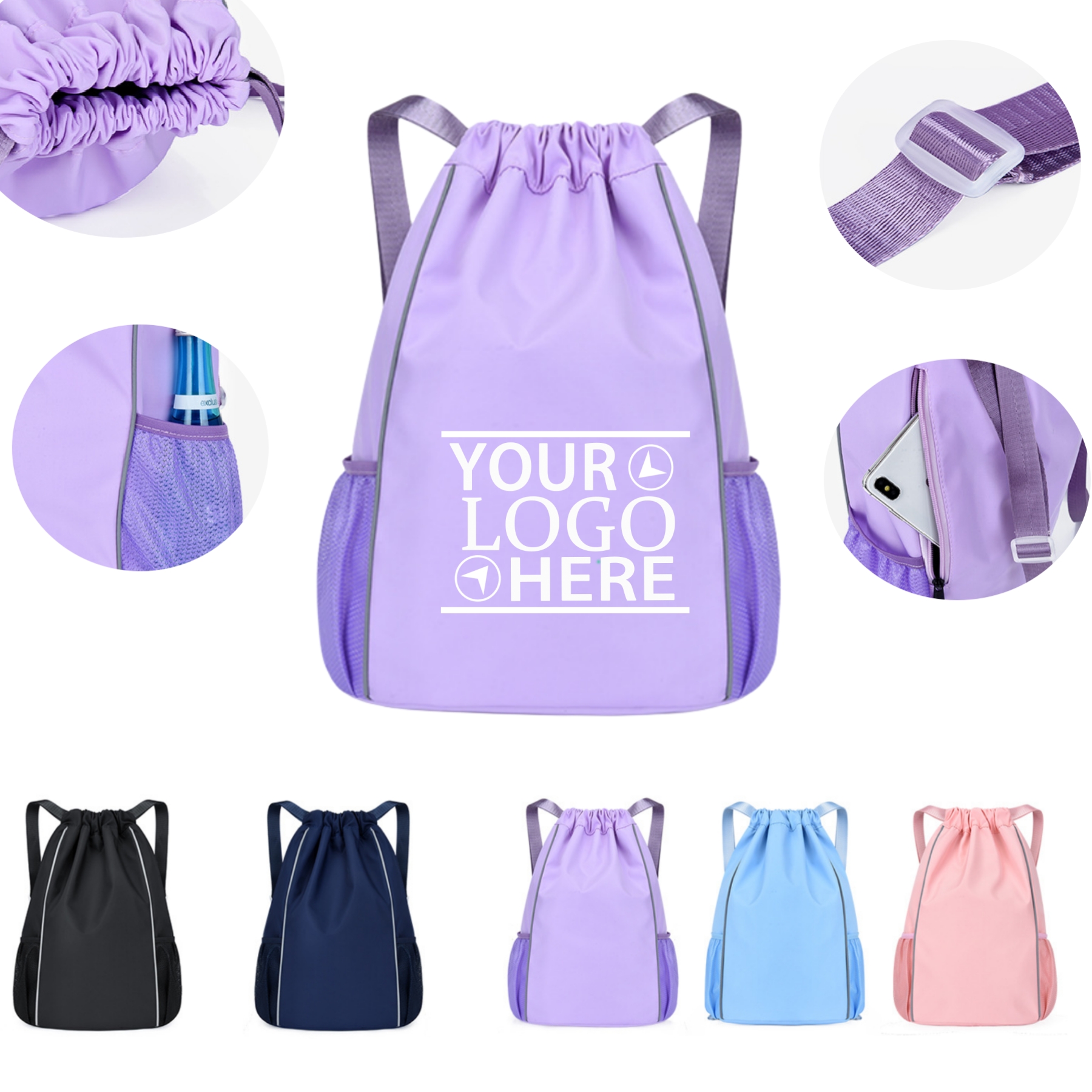 Night Light Drawstring Backpack 2