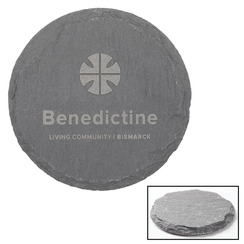 Natural Slate Stone Round Coaster 2