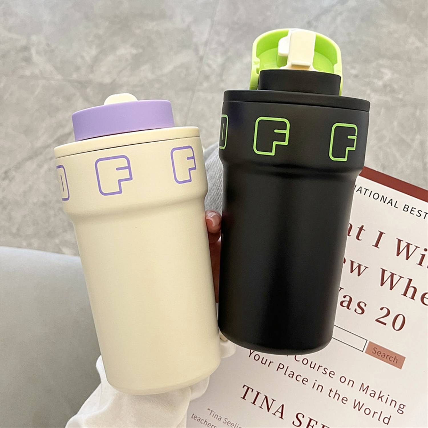 18.6 oz stylish stainless steel vacuum coffee cup 4