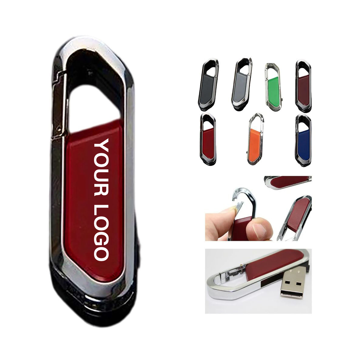 Custom USB Stick with Keychain Clip 3
