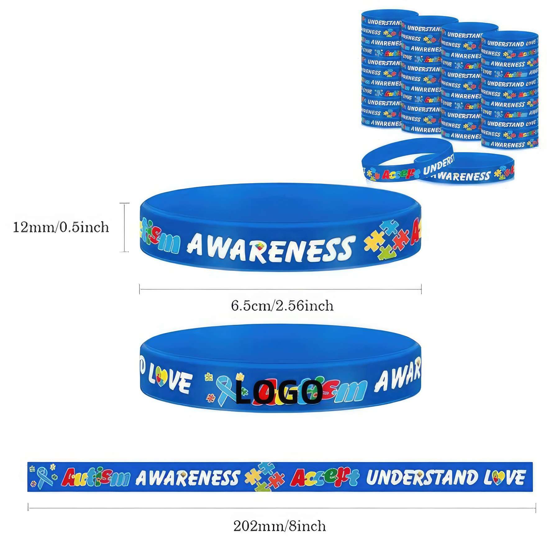 Silicone Wristband Colored Rubber Stretch Bracelets 3