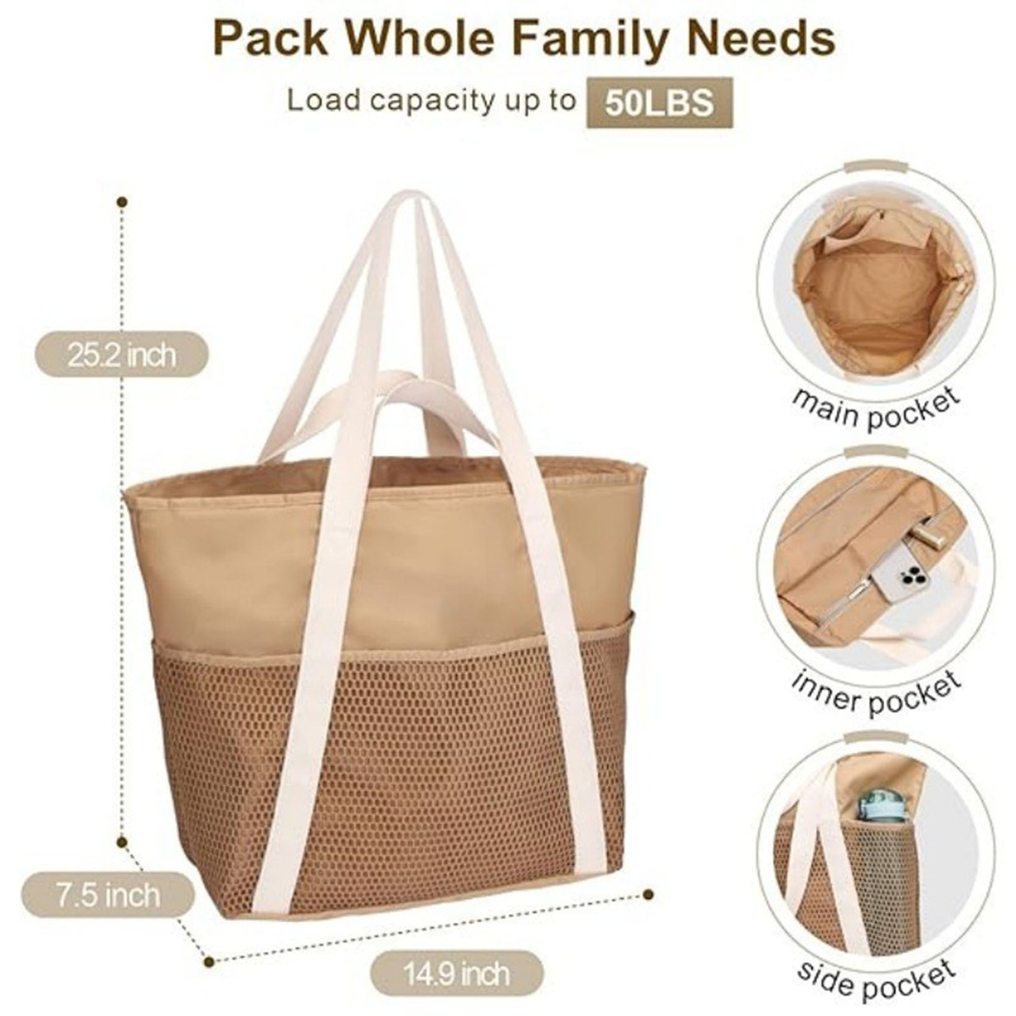 Waterproof & Sand-Proof Beach Tote Bag 6
