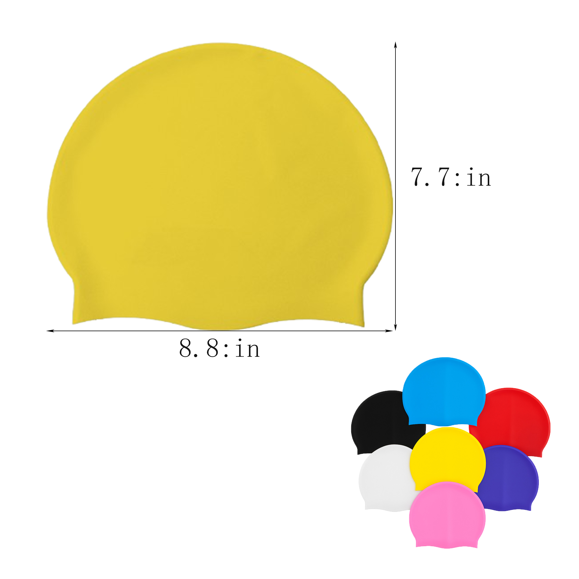 Plain Color Stretchable Silicone Swim Cap 3