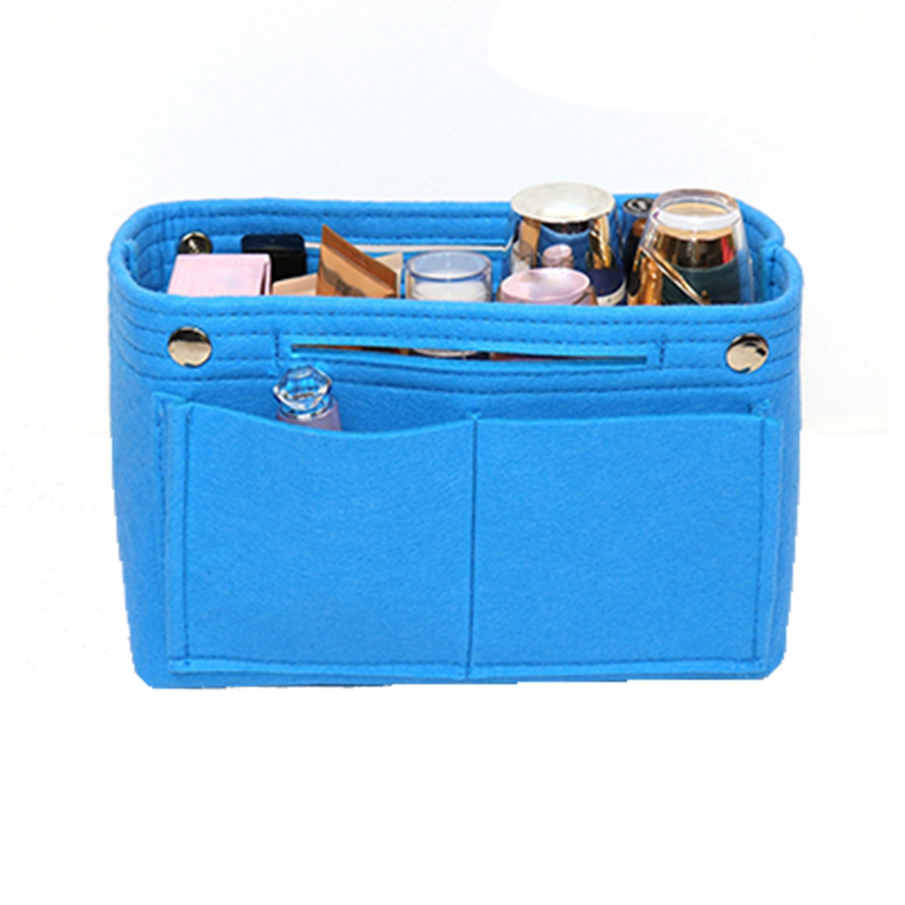Felt Double Buckle Large Capacity Makeup Bag 7