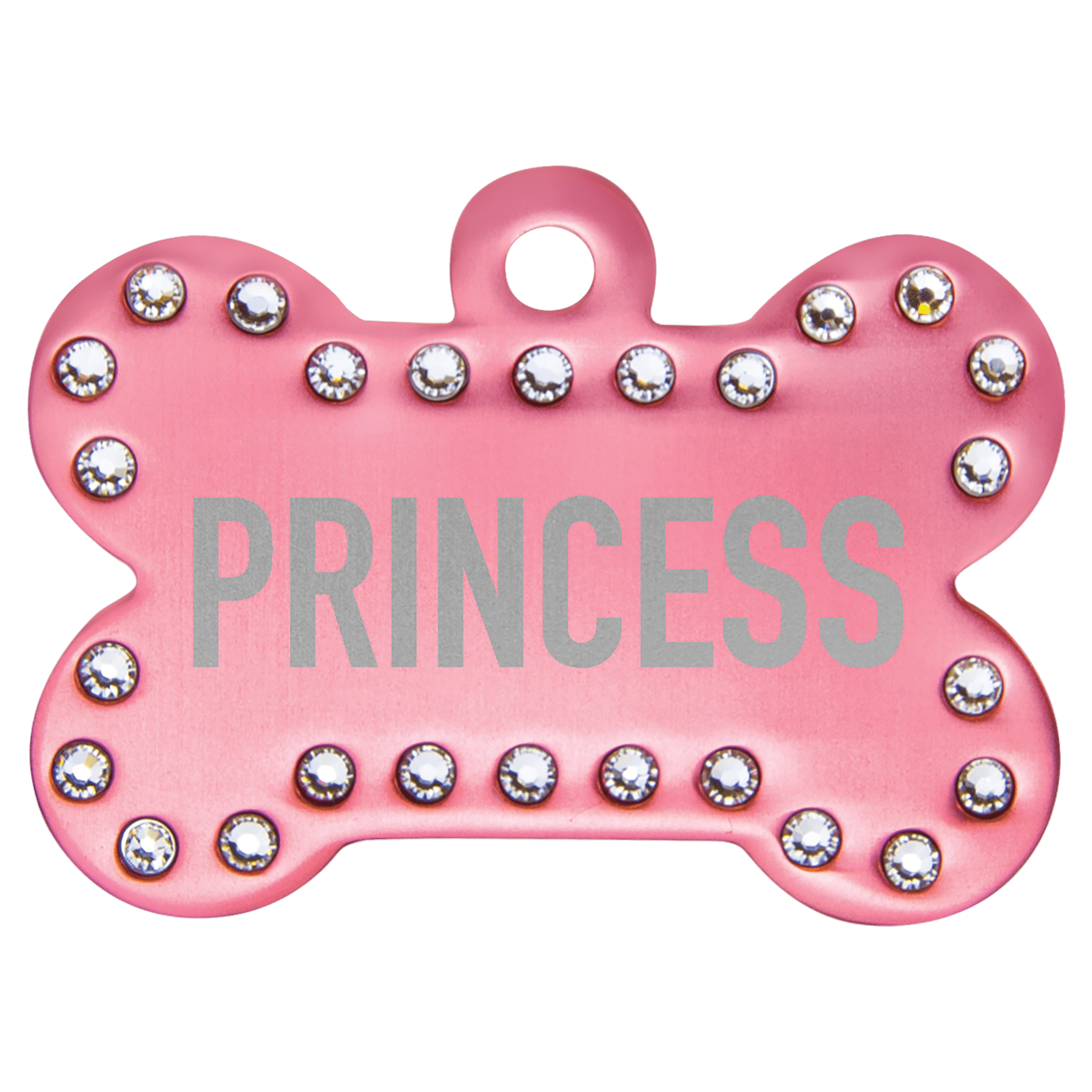 1 1/2" x 1" Pink Anodized Aluminum Swarovski Bling Bone with Tab 1