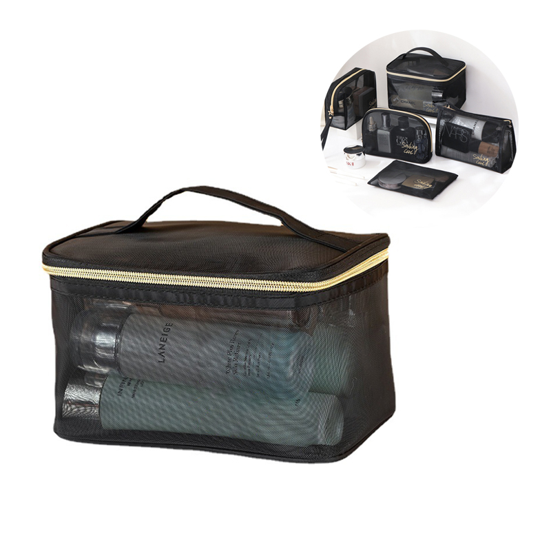 Black Mesh Toiletry Bag Cosmetic Bag 2