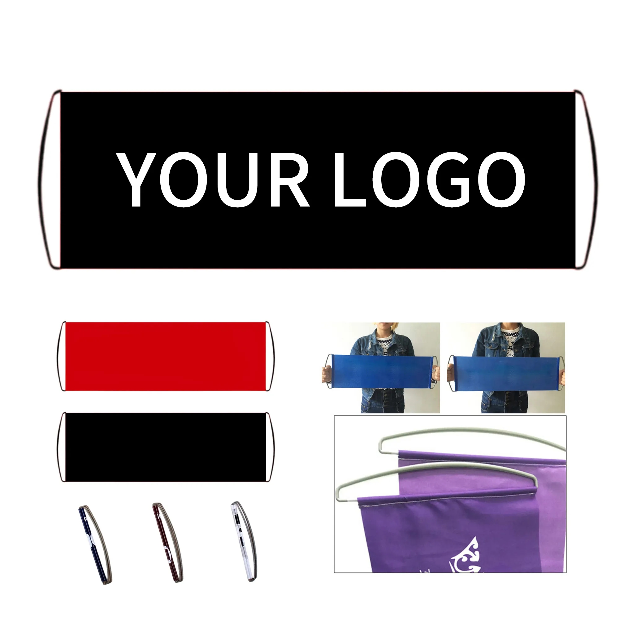 Retractable Roller Banner 19.69x6.69 Inch Polyester Durable 7