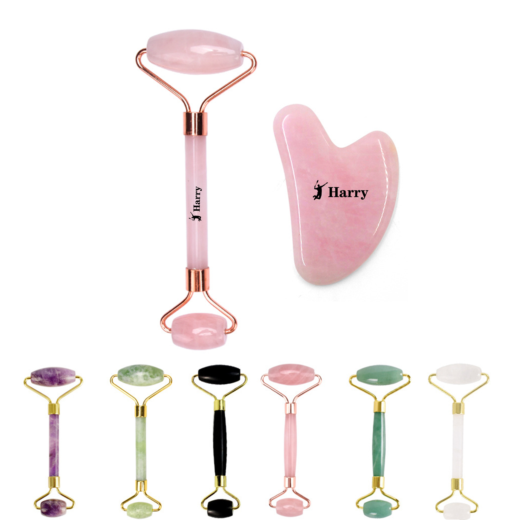Jade Roller Dual-Head Massager Set 2