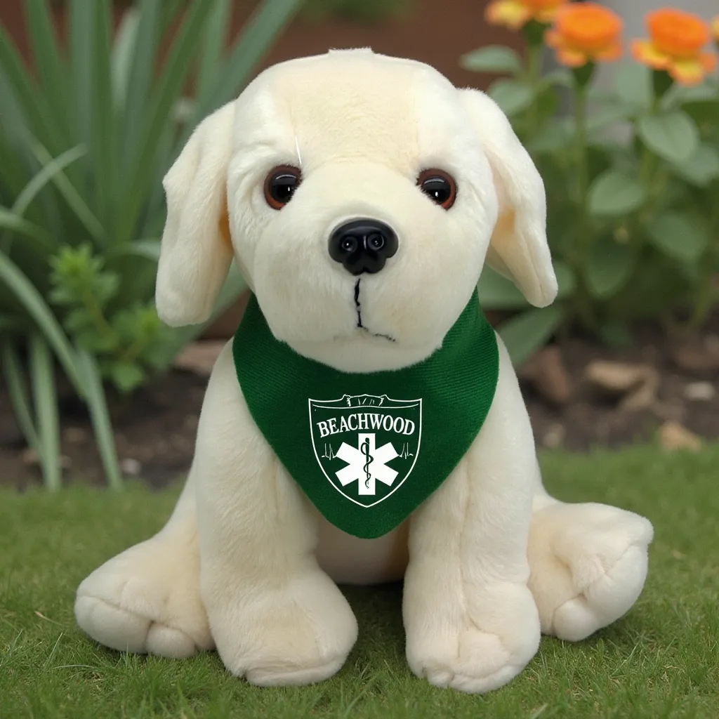 8" Medium Sitting Dog - Beige Lab 8