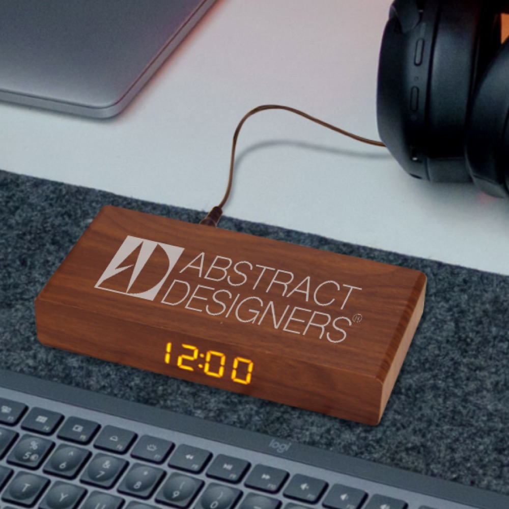 Eco Wireless Charging Alarm Clock W/Temp 5