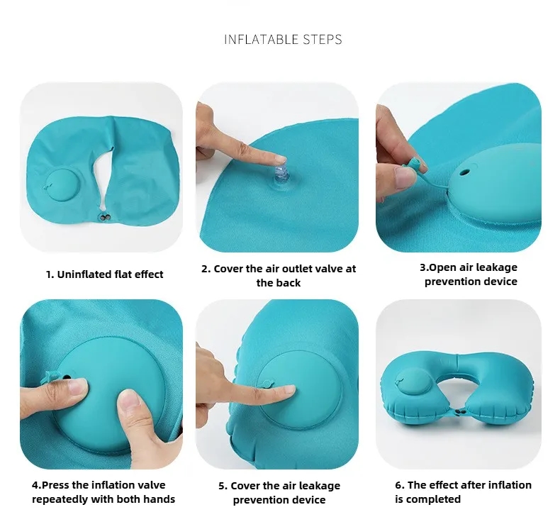 Bulk Custom Logo Inflatable Travel Pillow Wholesale for Promotional Gifts 7