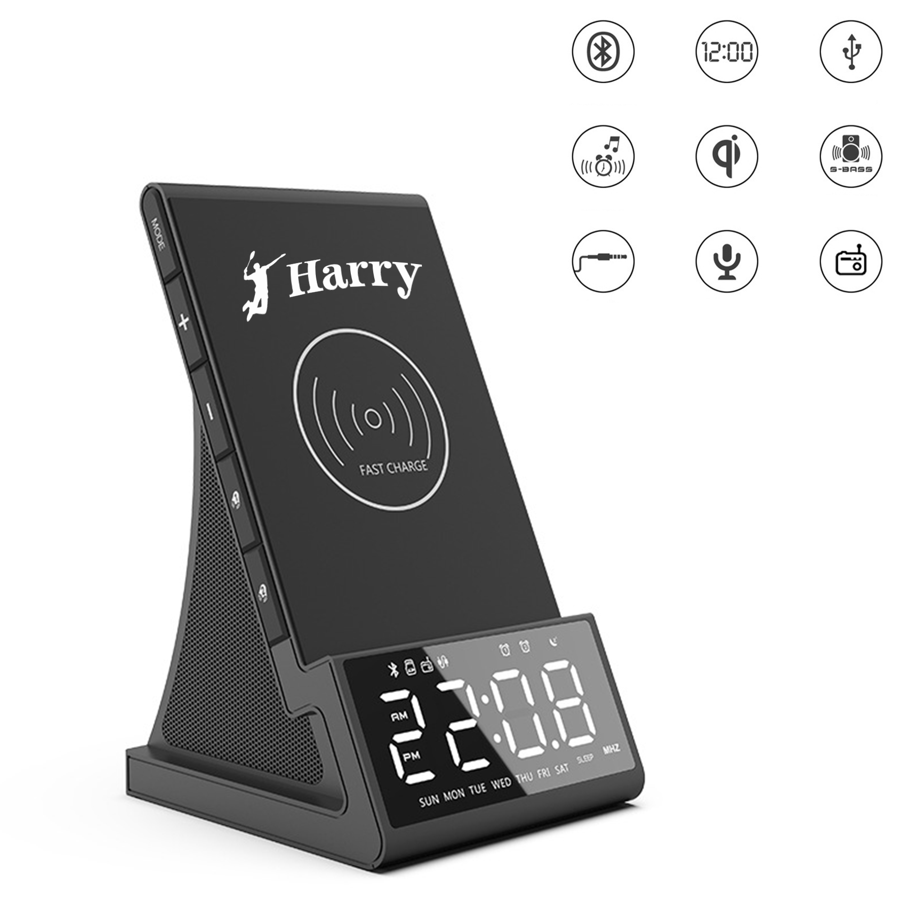 Fast Wireless Charger With Bluetooth Speaker 1