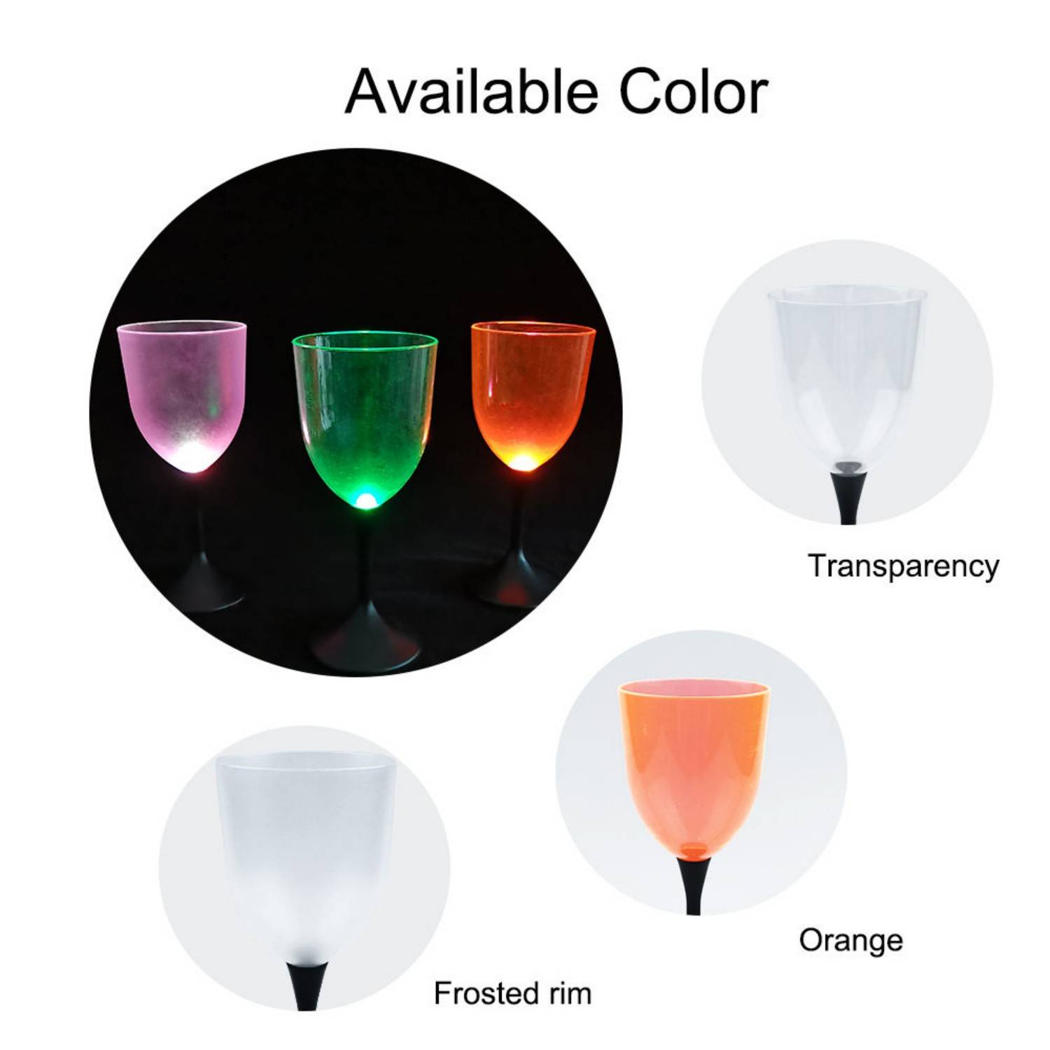 10oz Frosted LED Light UP Plastic Wine Glass 14