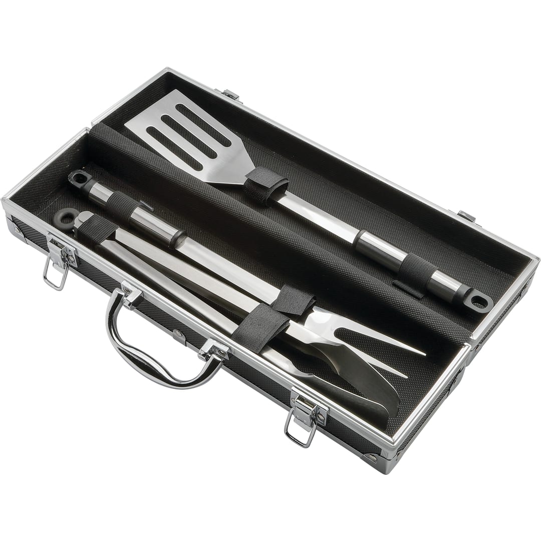 3 Piece BBQ set in Aluminum Case 12