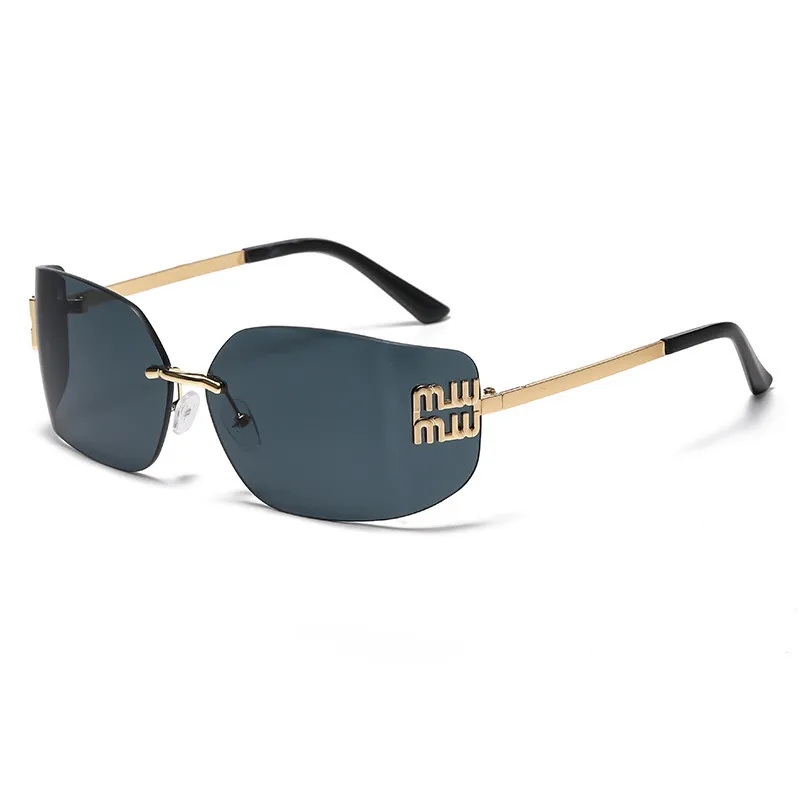 Metal Rimless Sunglasses For Women 2