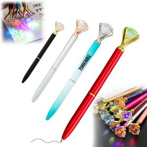 Luxury Big Top Diamond Metal Pen With LED 32