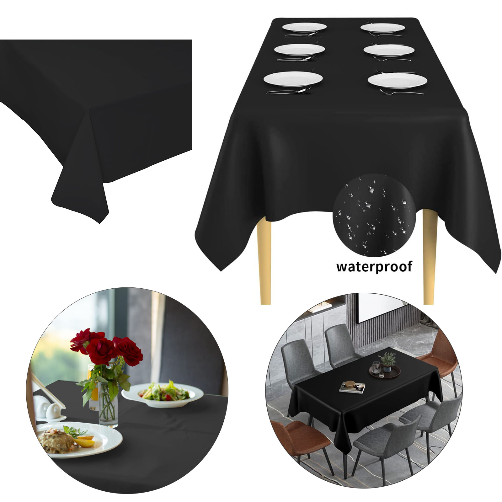 Premium 54" x 108" Disposable Plastic Tablecloth  2
