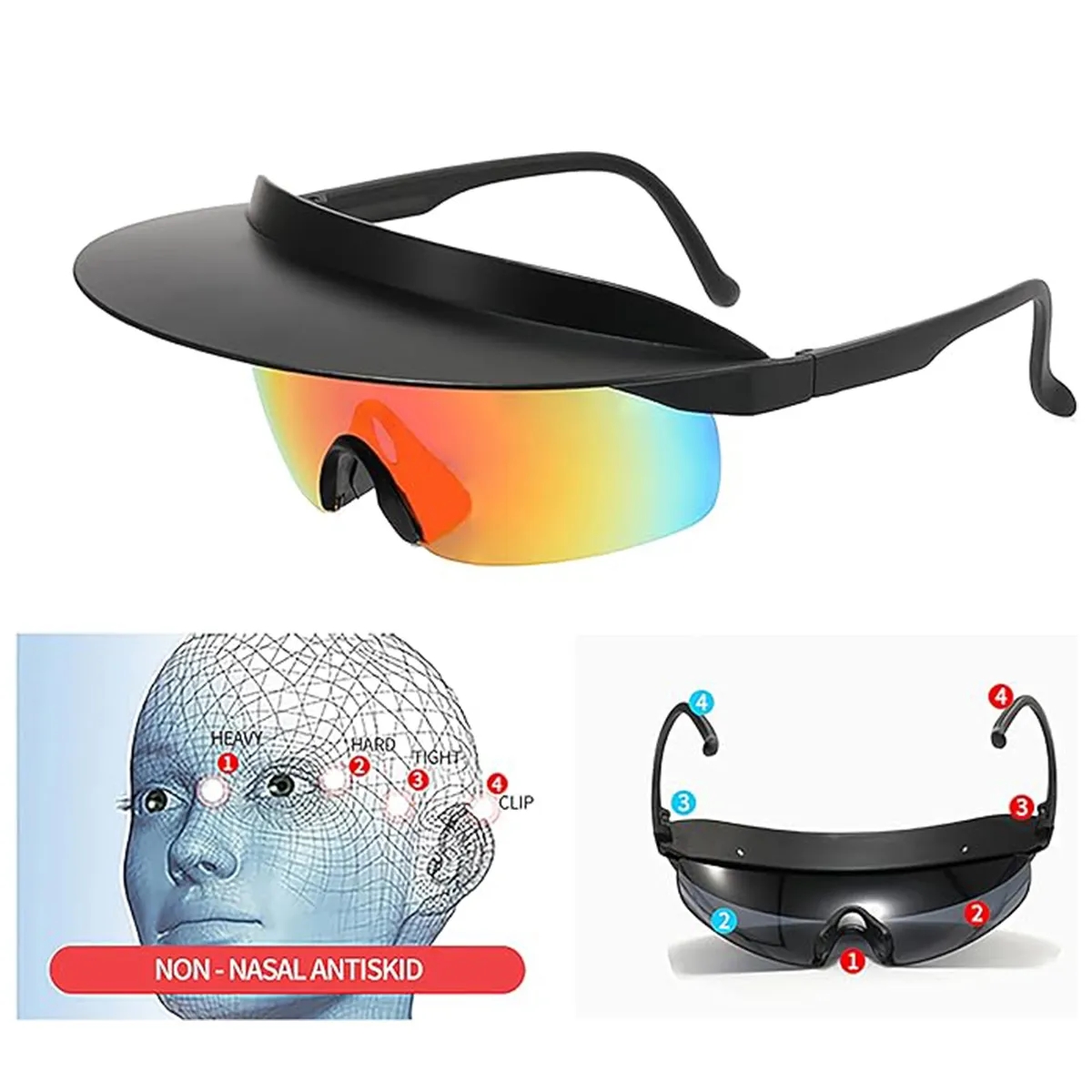 Outdoor Travel Cycling Unisex Visor Sports Hat Sunglasses 3
