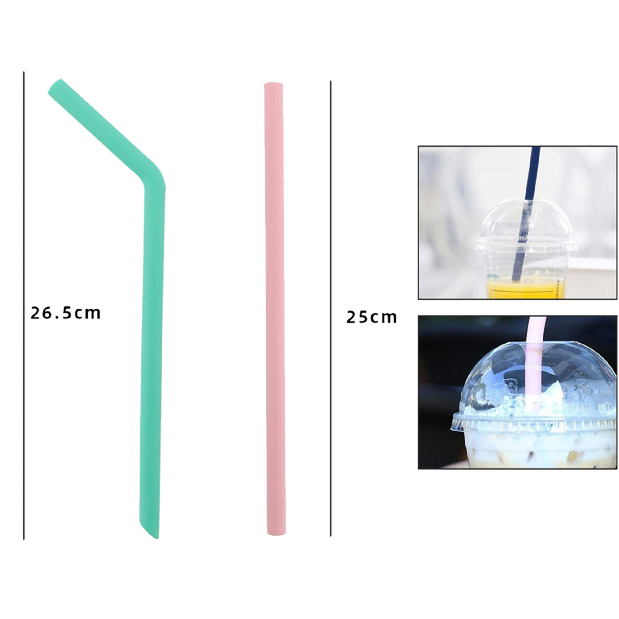 Portable Reuseable Silicone Straw Set 2