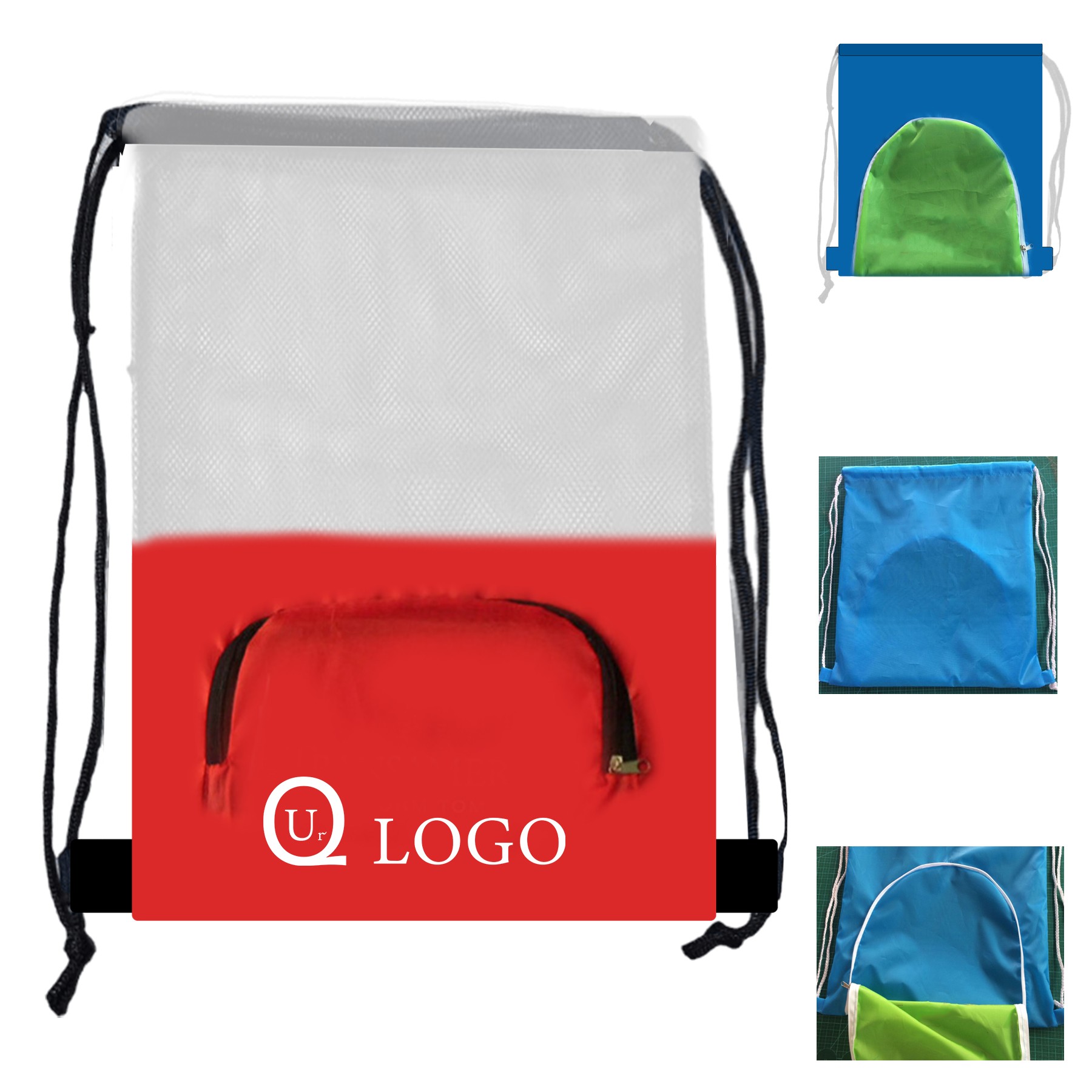14.57X17.72 Inch Terylene/Mesh Drawstring Backpack