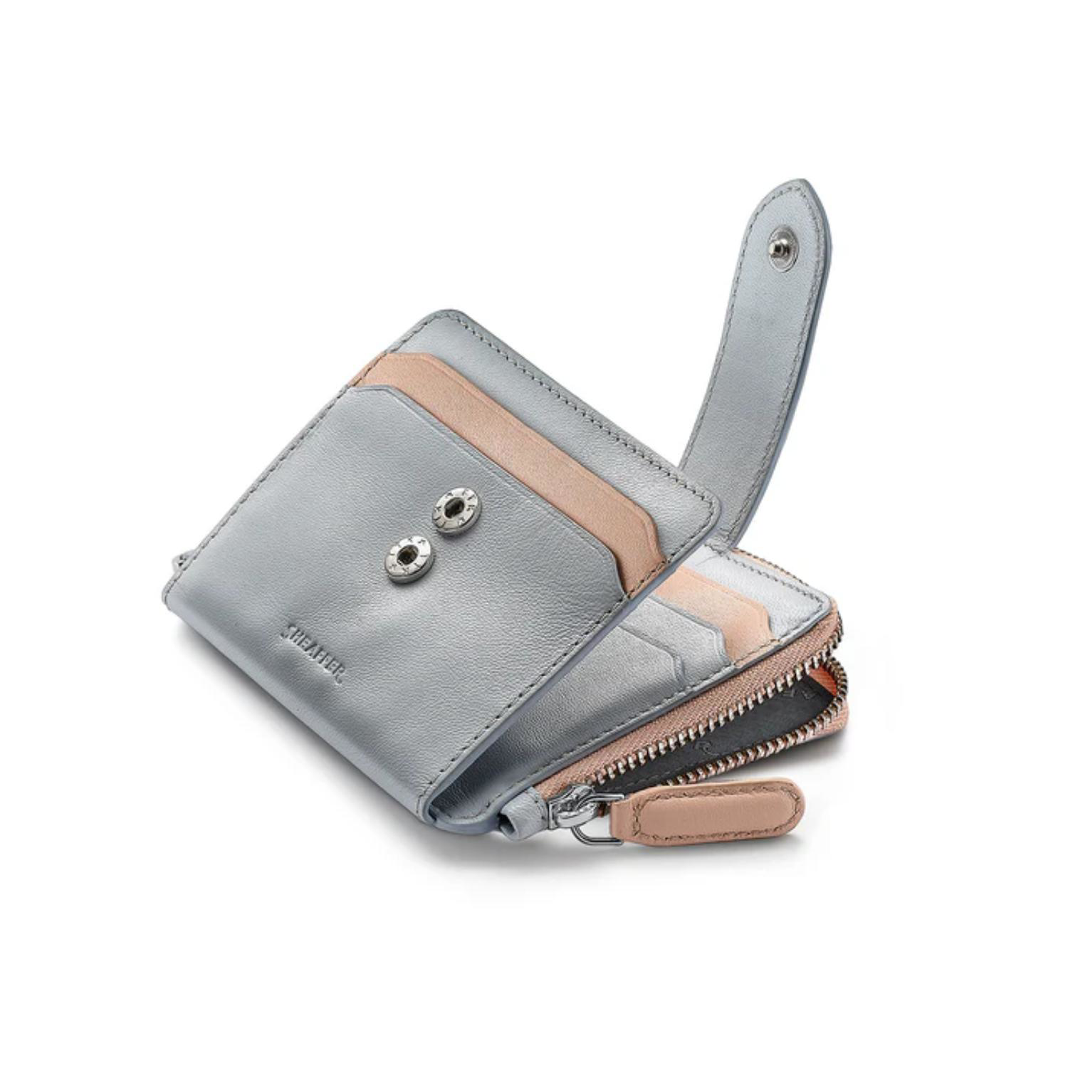 SHEAFFER® Executive Gift Set 100 9376 Blue and Pink Pearlised Gradient Ballpoint Pen with Genuine Leather Wallet 2