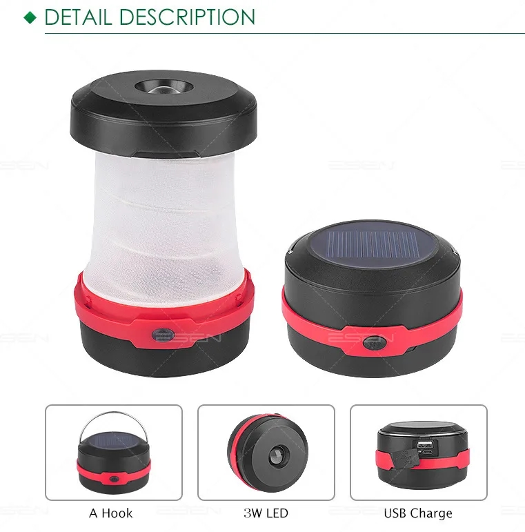 Foldable Waterproof Solar Camping Light 3
