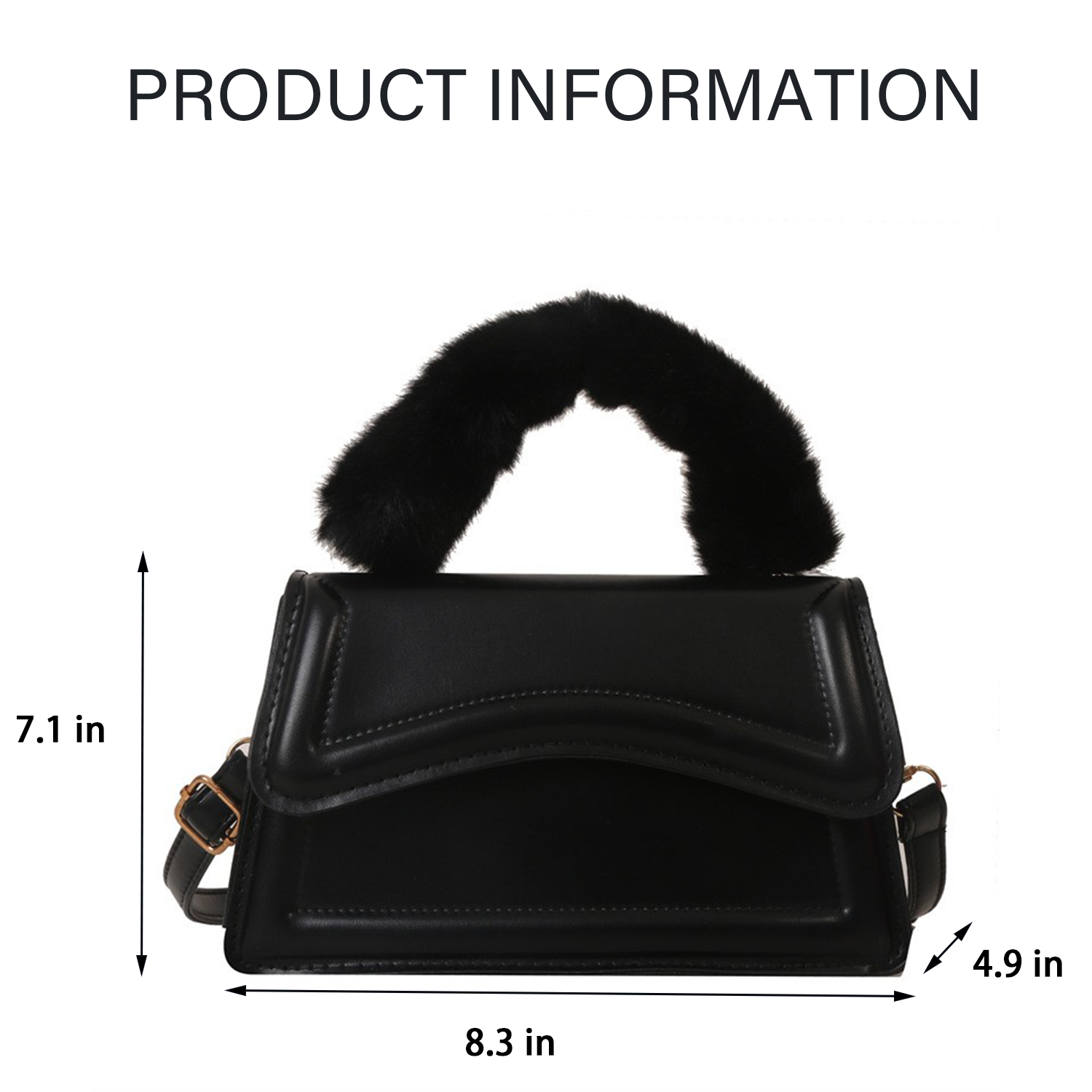 PU Solid Color Portable Diagonal Bag 10