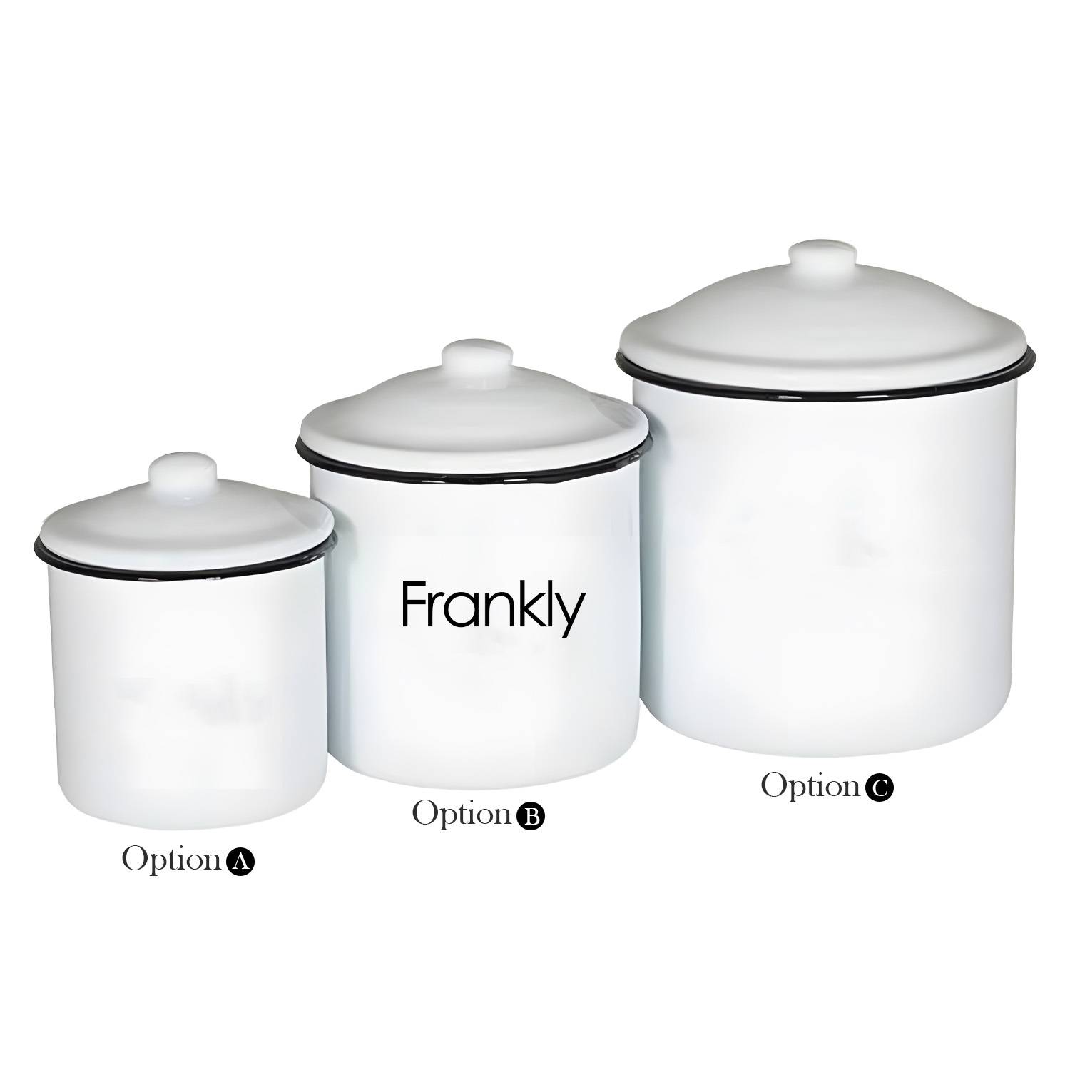 3PCS White Enamel Canister Set
