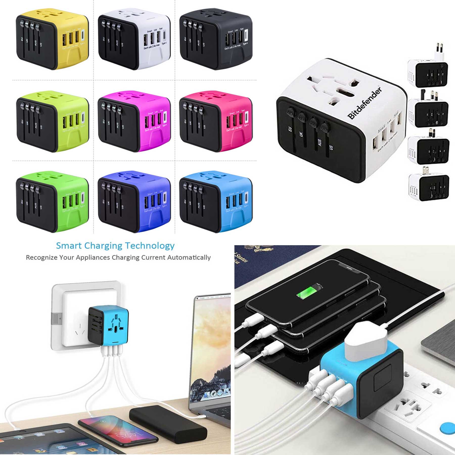 iBank ® Universal Travel Adapter, International Power Adapter 3