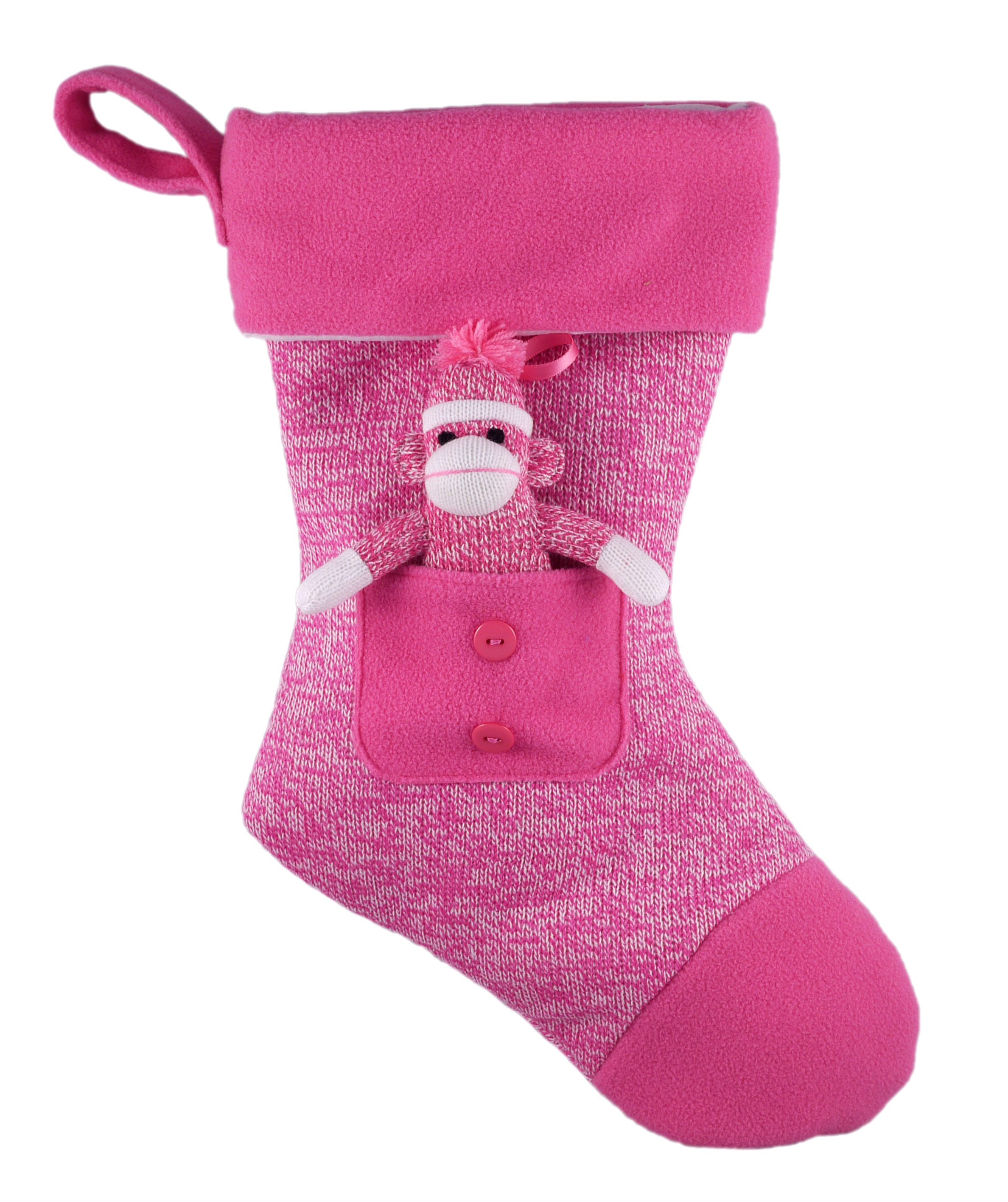 Pink Sock Monkey Stocking